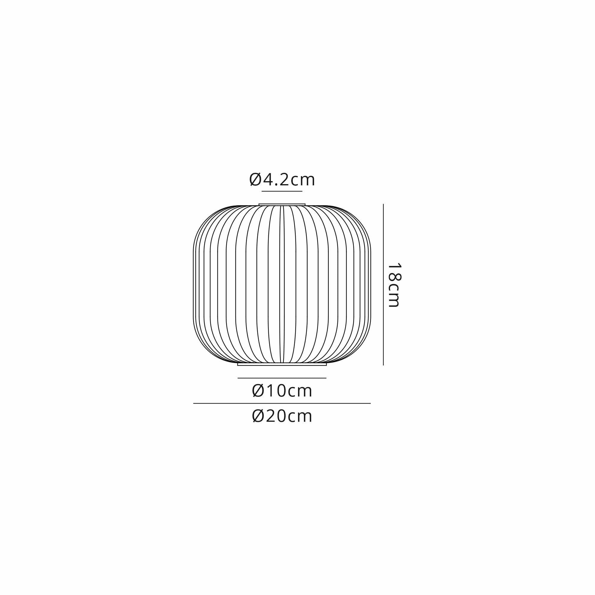 Fabula Springfield 20cm Pumpkin Shaped Ribbed Shade - Opal Glass - Shade Only