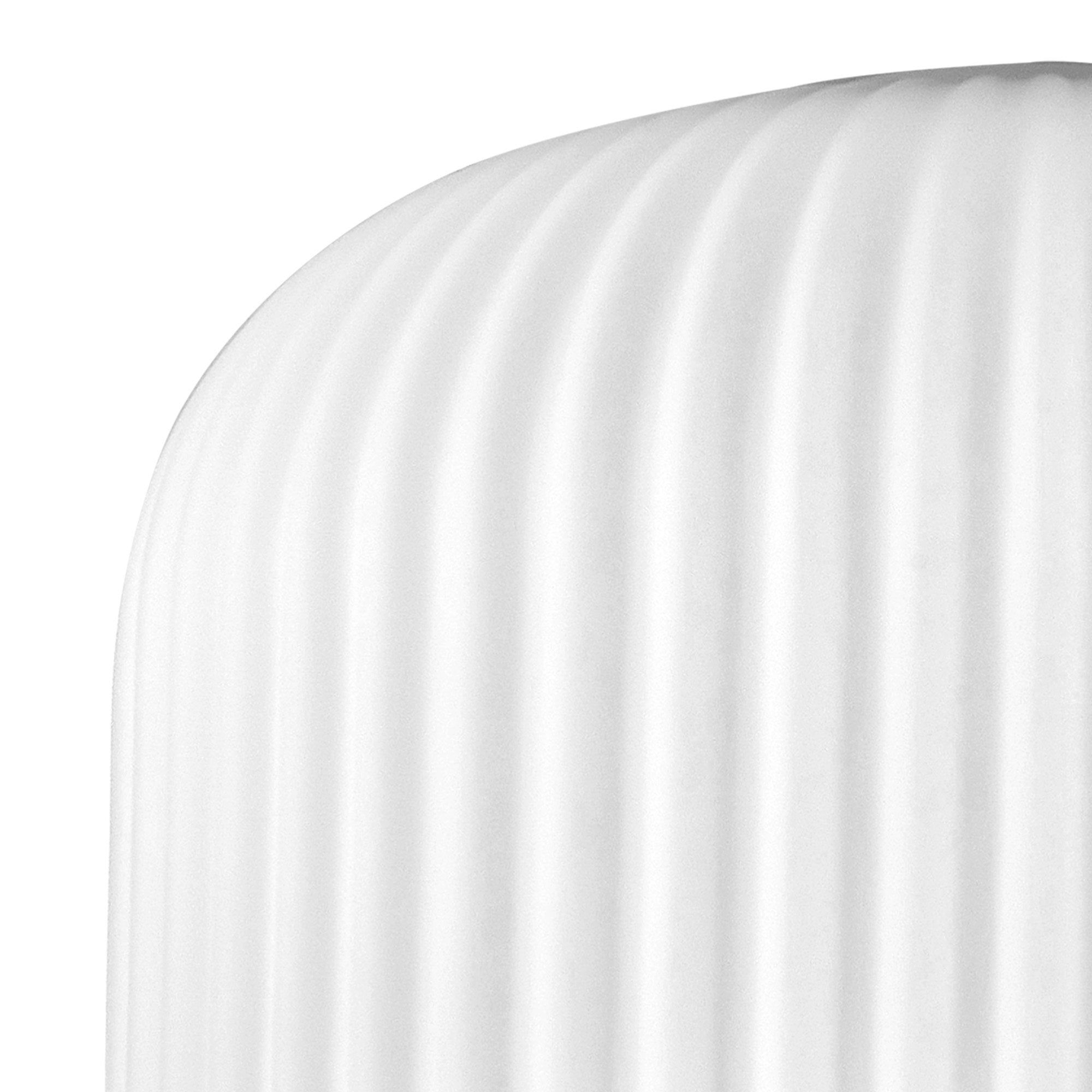 Fabula Springfield 20cm Pumpkin Shaped Ribbed Shade - Opal Glass - Shade Only