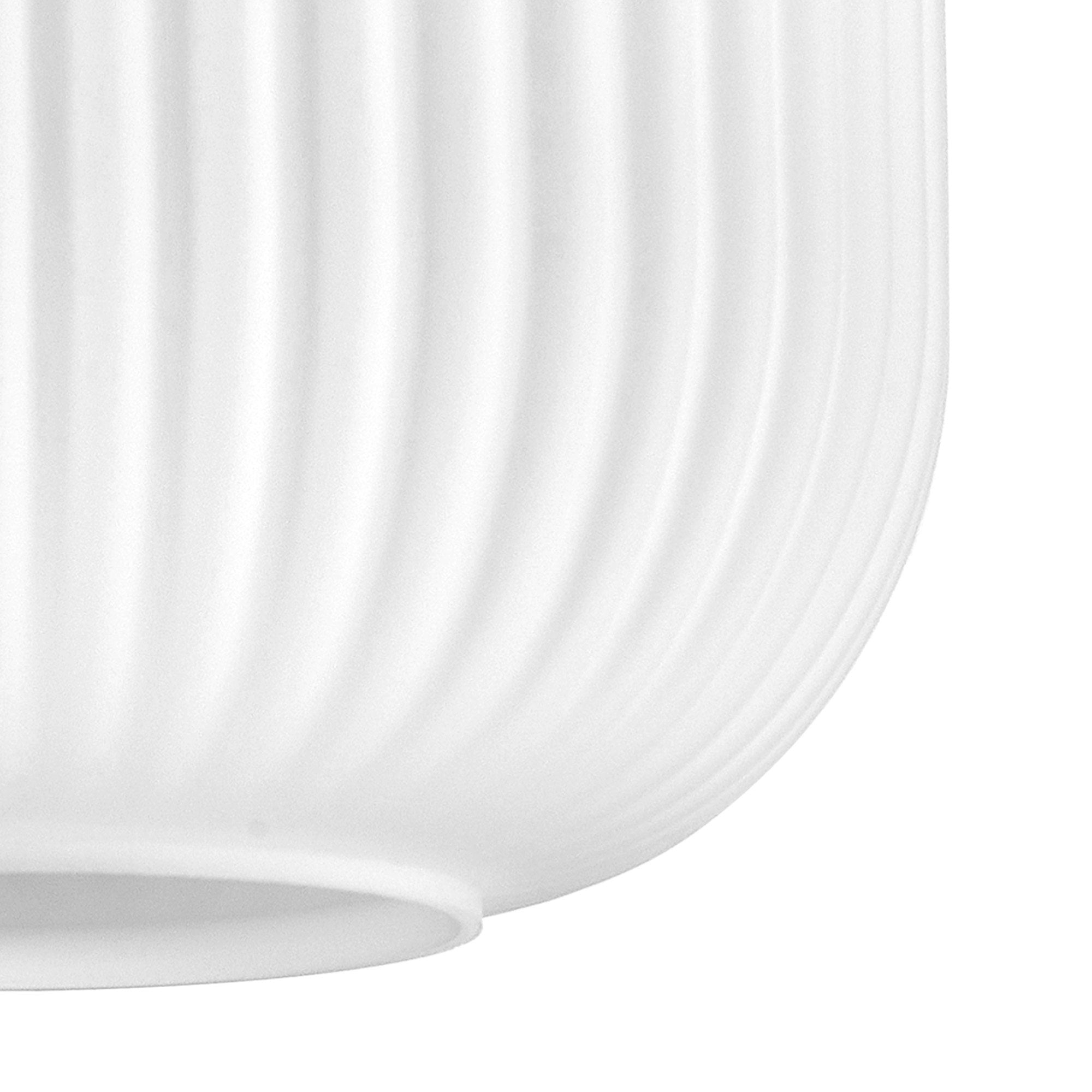 Fabula Springfield 20cm Pumpkin Shaped Ribbed Shade - Opal Glass - Shade Only