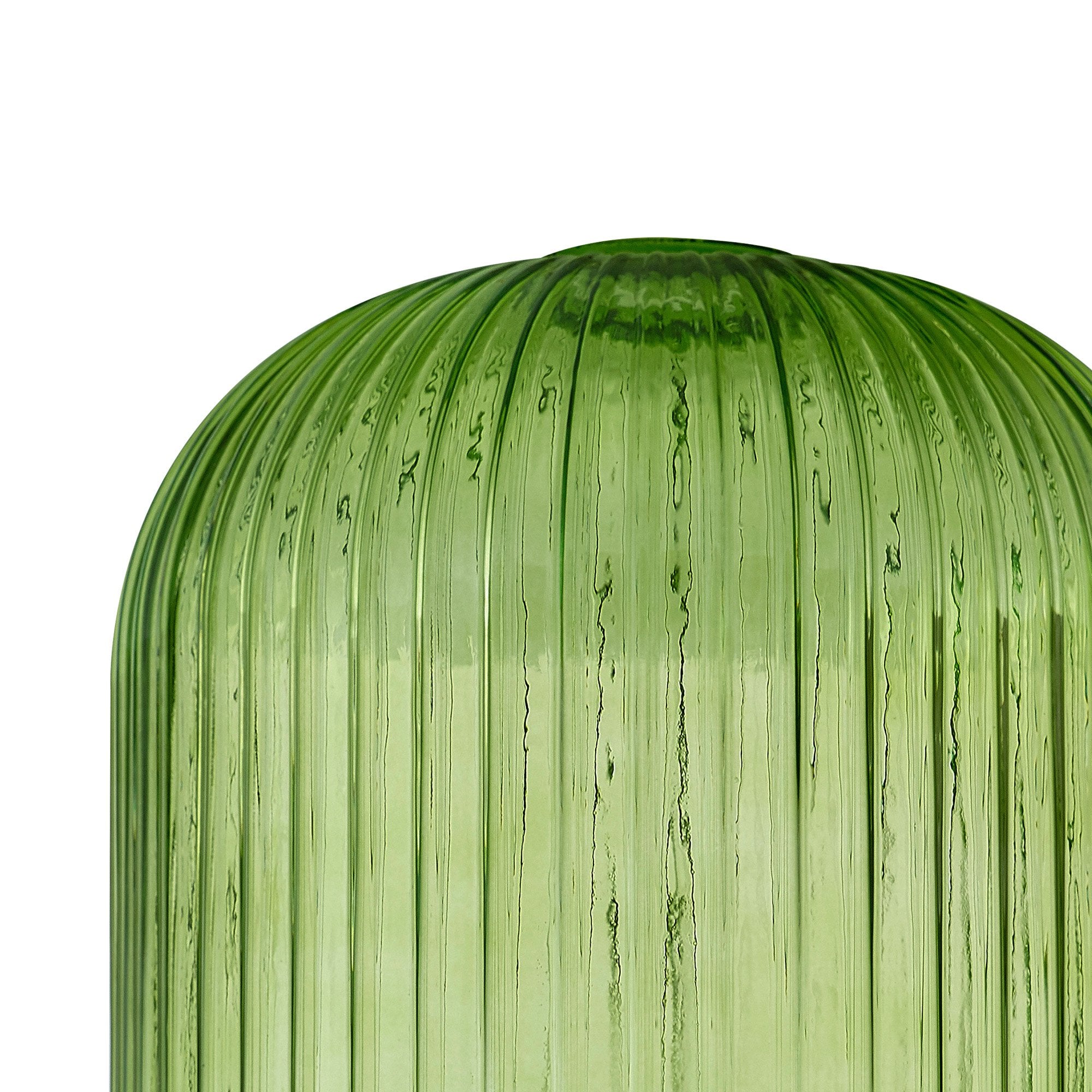 Fabula Springfield 20cm Tubular Ribbed Shade - Green Glass - Shade Only