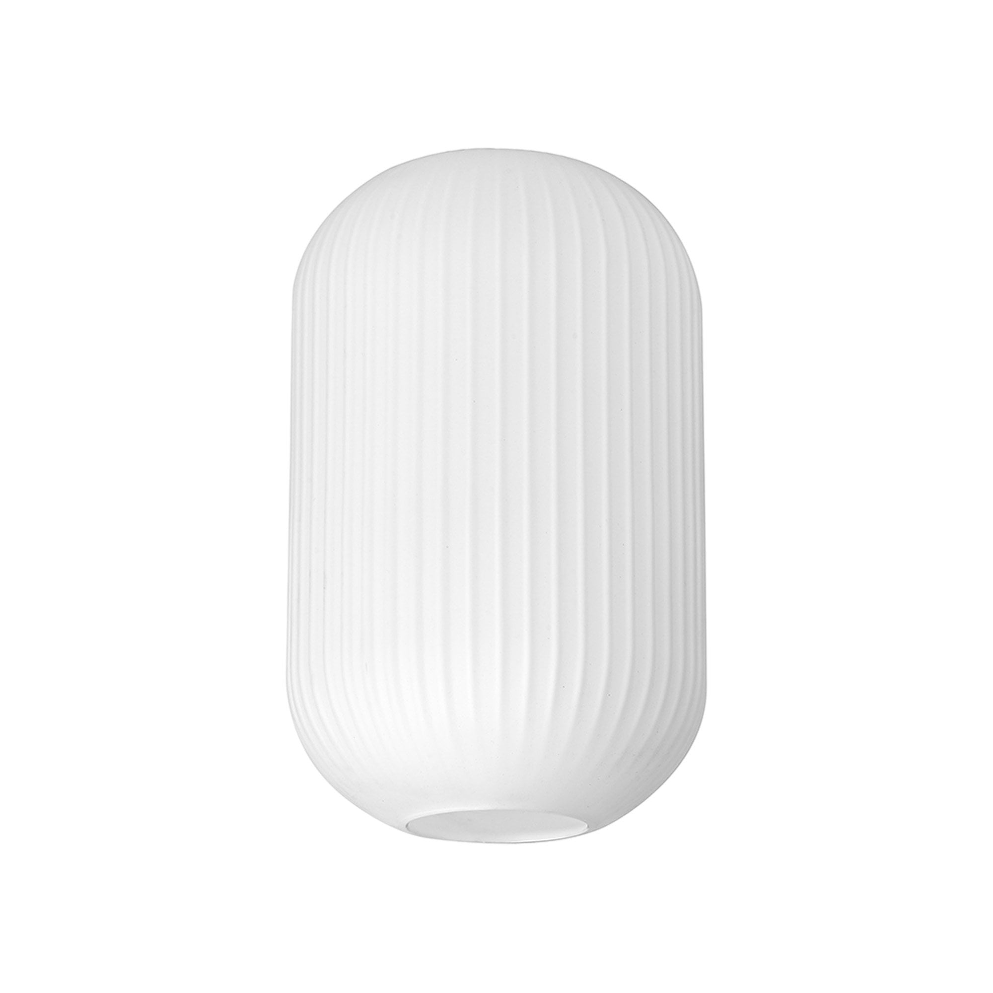 Fabula Springfield 20cm Tubular Ribbed Shade - Opal Glass - Shade Only