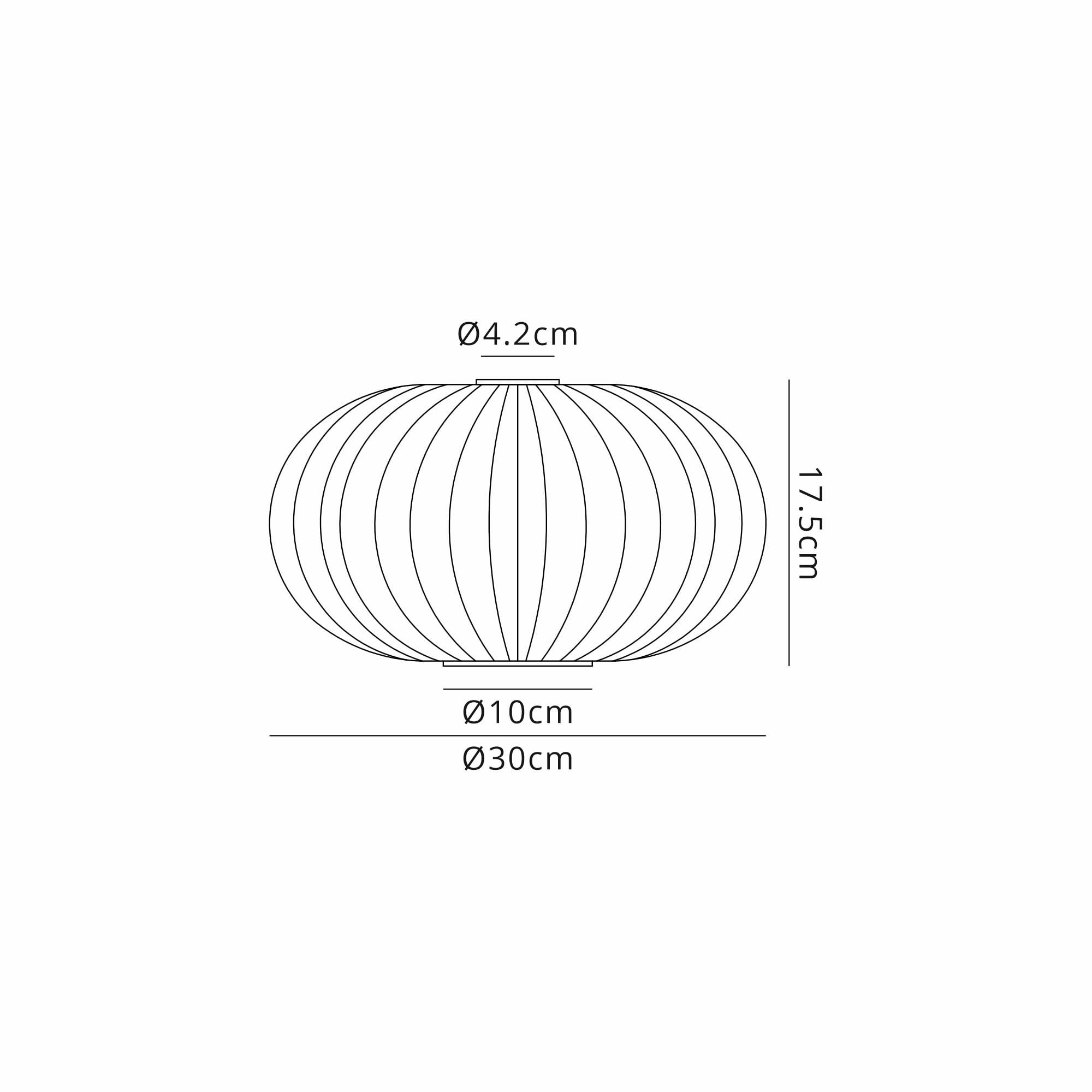 Fabula Springfield 30cm Oval Sphere Ribbed Shade - Opal Glass - Shade Only