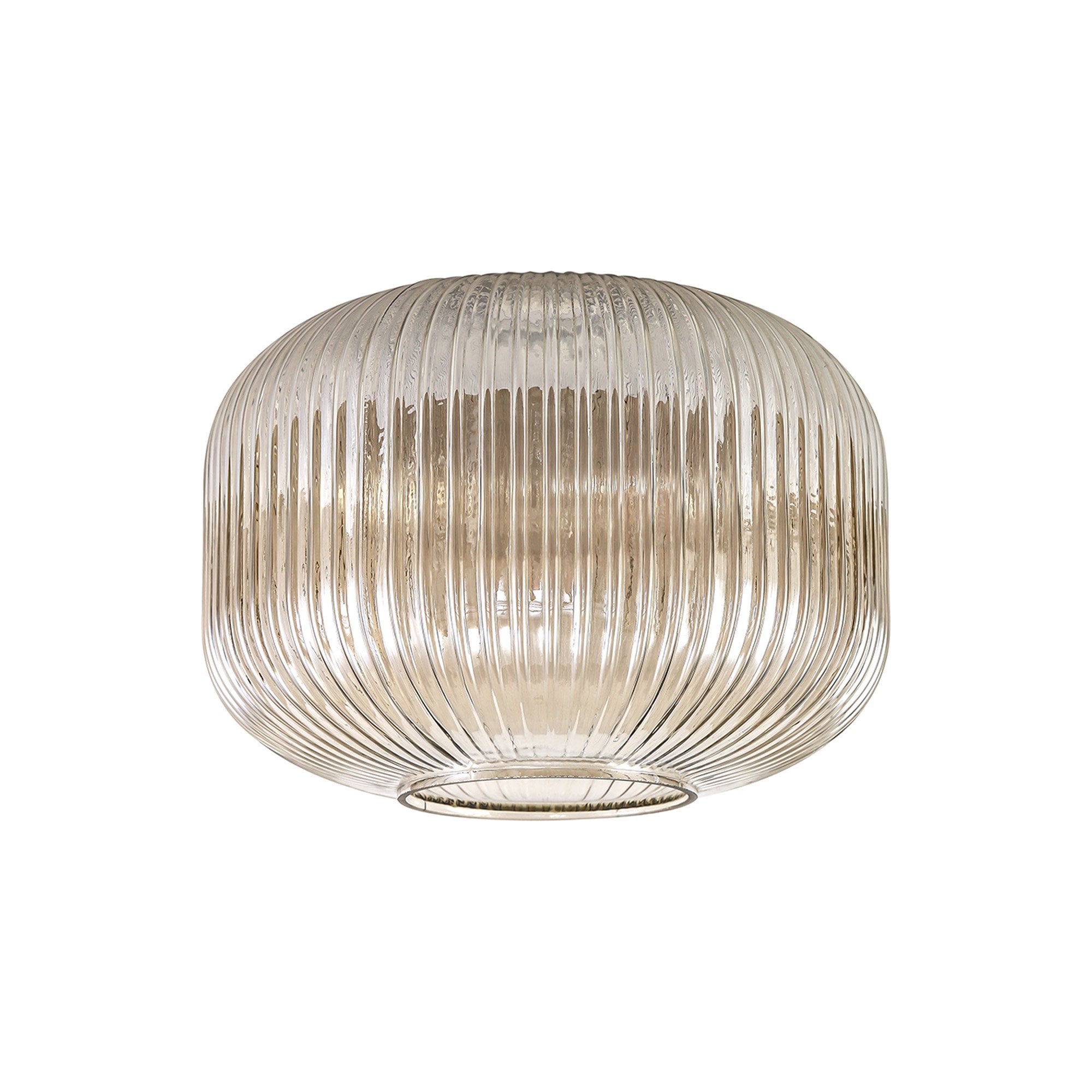 Fabula Springfield 30cm Pumpkin Shaped Ribbed Shade - Champagne Glass - Shade Only