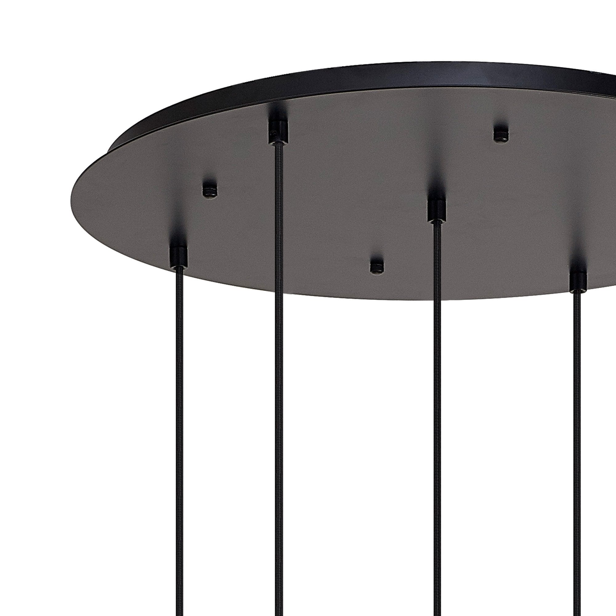 Fabula Springfield 5 Light Round Suspension Kit - Matt Black - Frame Only