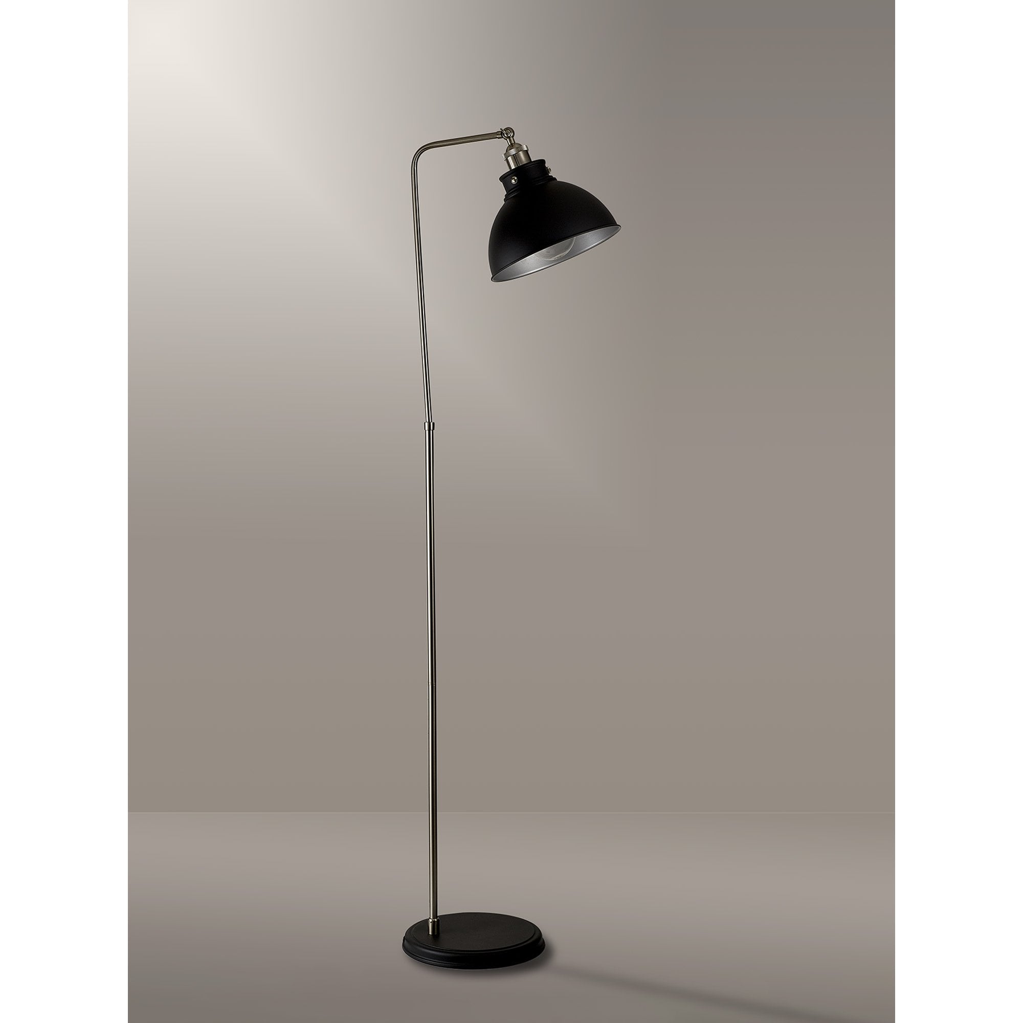 Fabula Sunnyside Adjustable Floor Lamp - Graphite & Satin Nickel