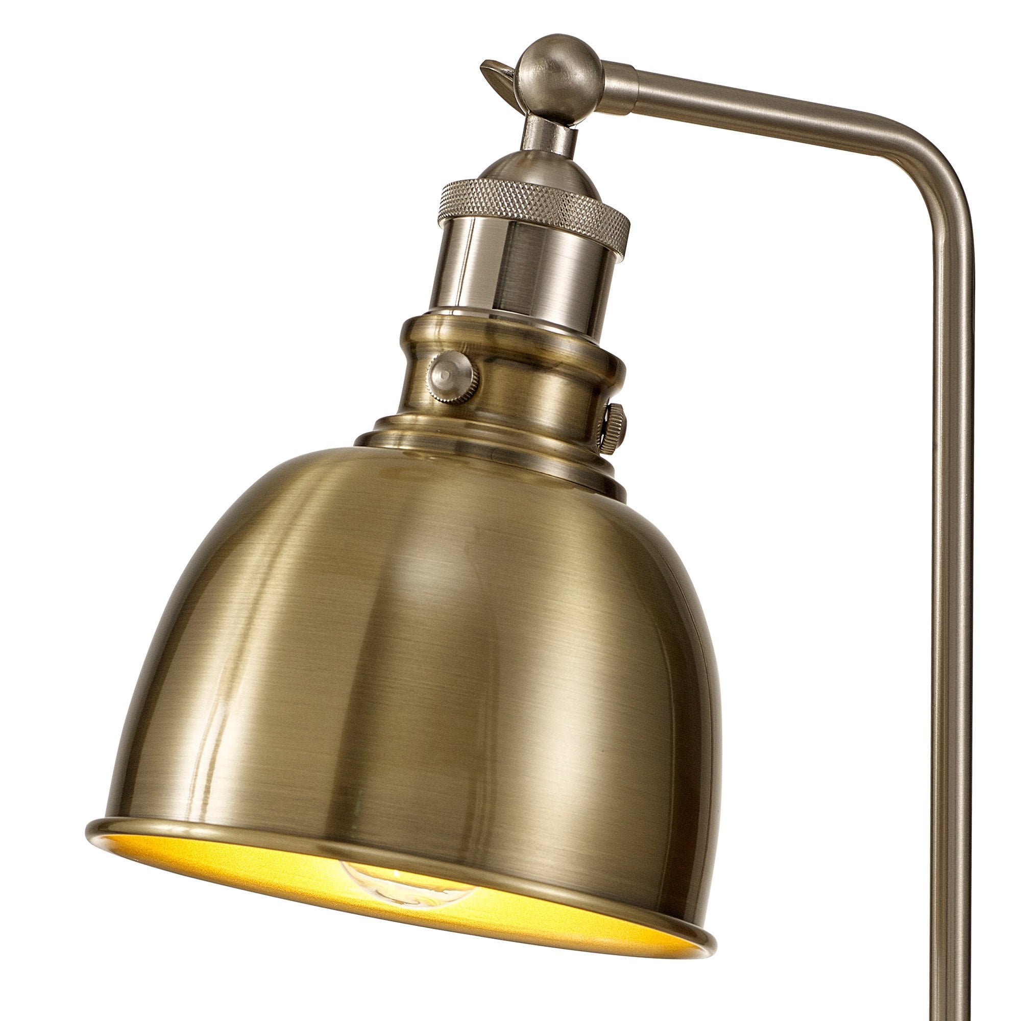 Fabula Sunnyside Adjustable Table Lamp - Satin Nickel & Antique Brass
