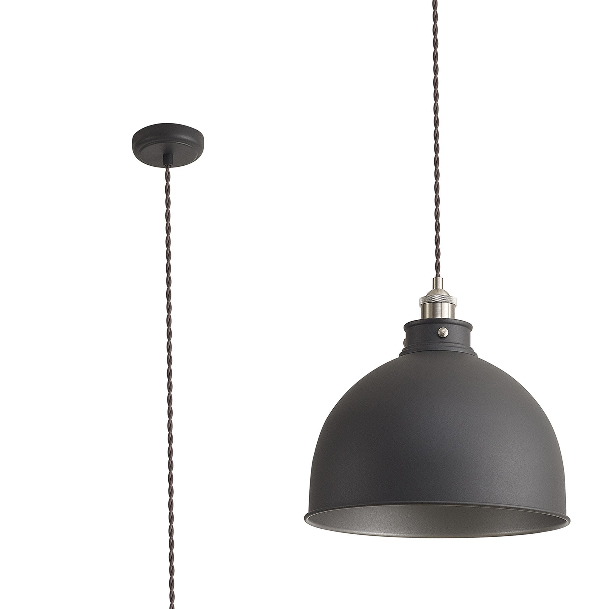 Fabula Sunnyside Large Pendant - Graphite & Satin Nickel