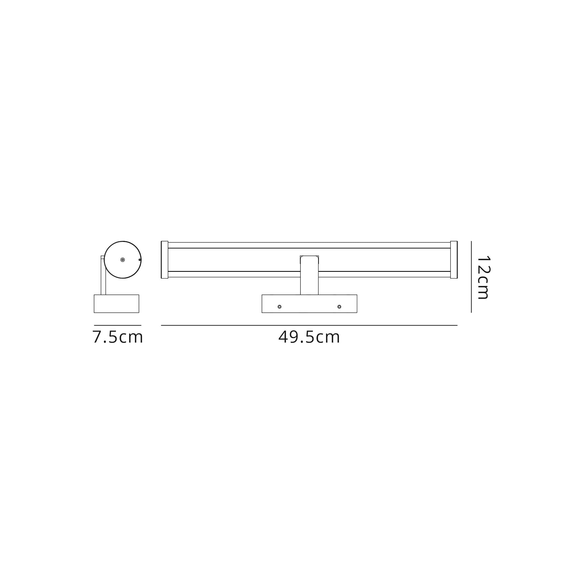 Fabula Torrington Over Mirror Wall Lamp - Sand Black - IP44