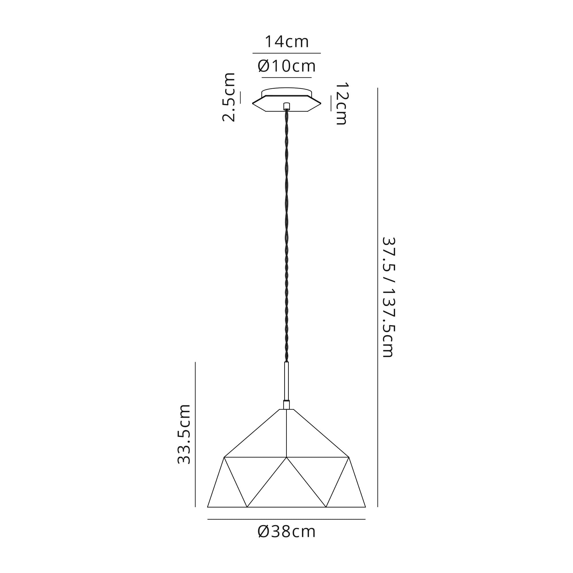 Fabula Winchester Single Pendant - Graphite & White Inner