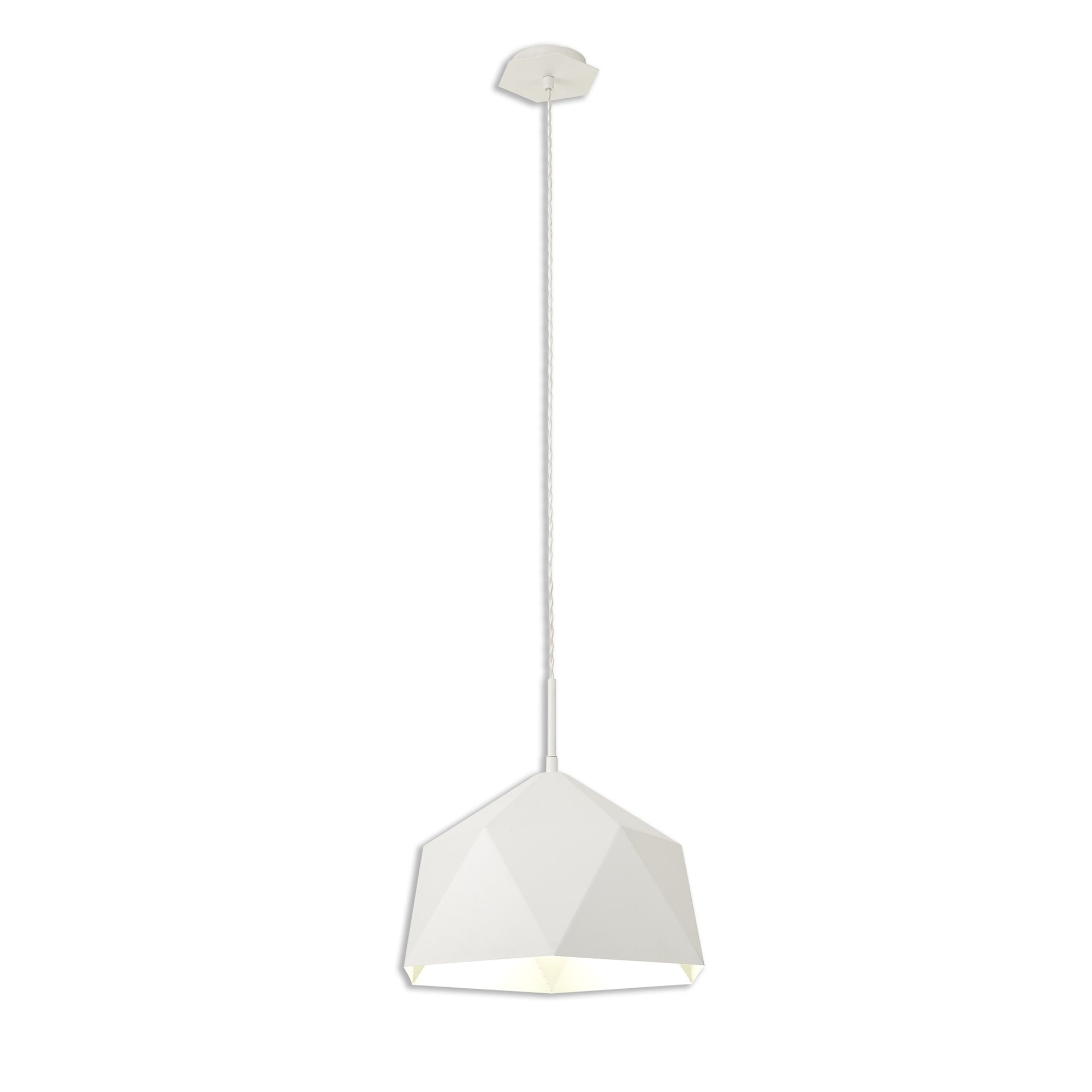 Fabula Winchester Single Pendant - White & Silver Inner