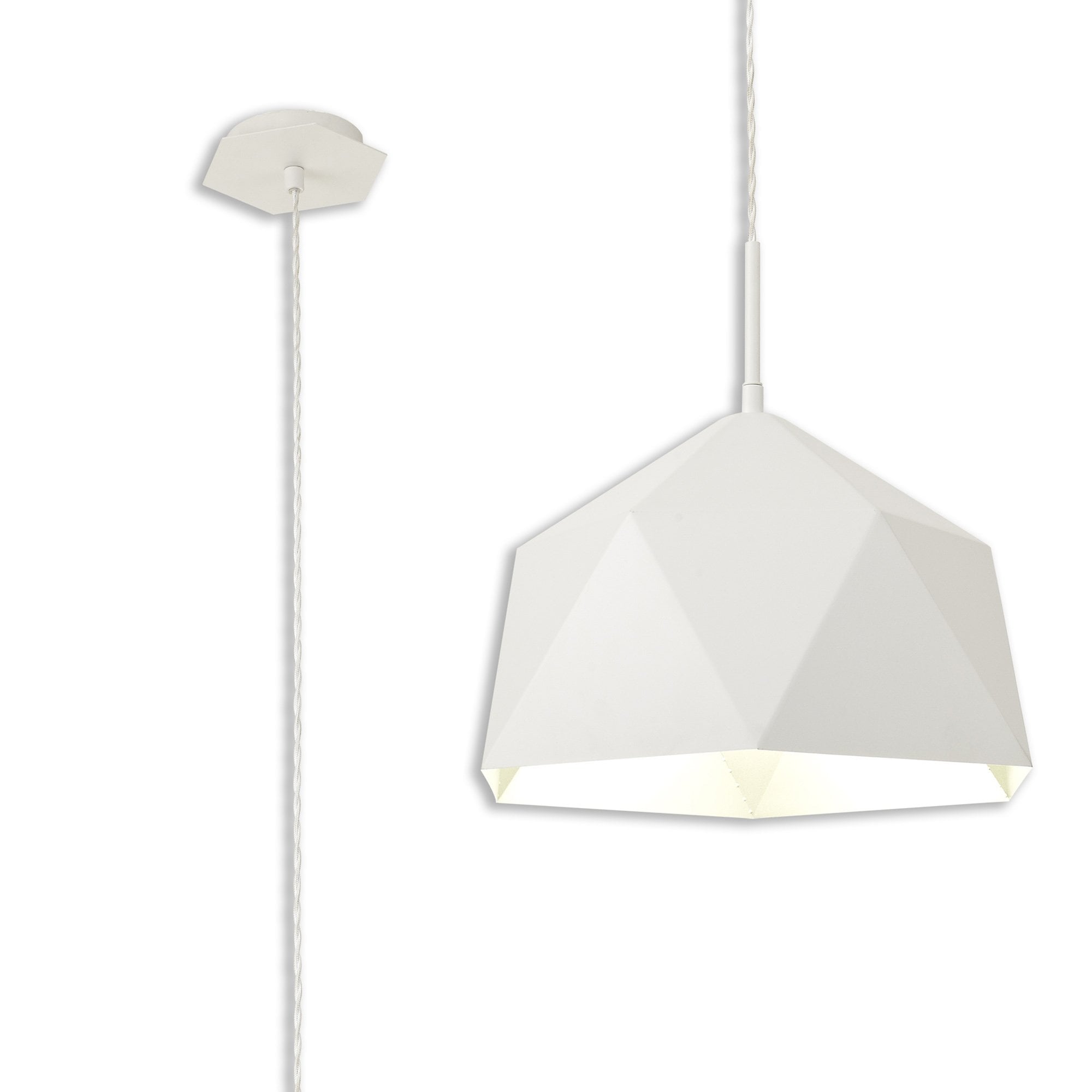 Fabula Winchester Single Pendant - White & Silver Inner