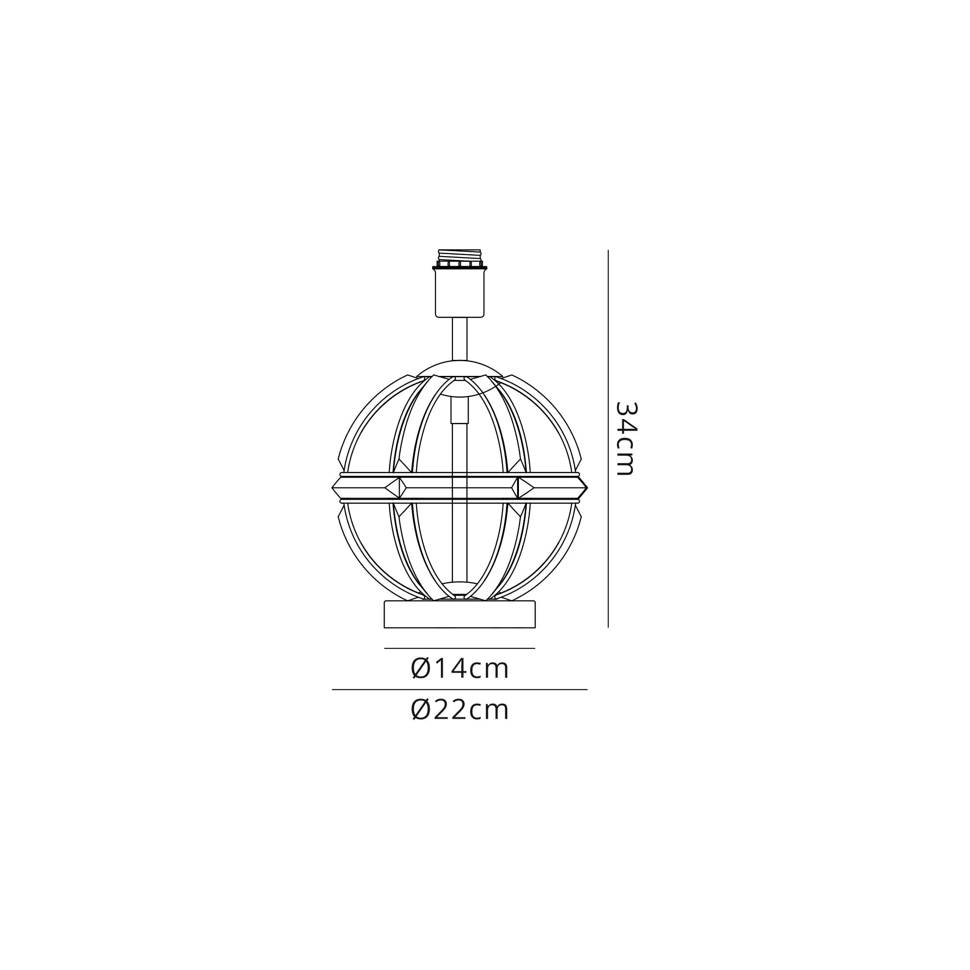 Fabula Woodford Single Round Table Lamp Base - Polished Nickel - Base Only
