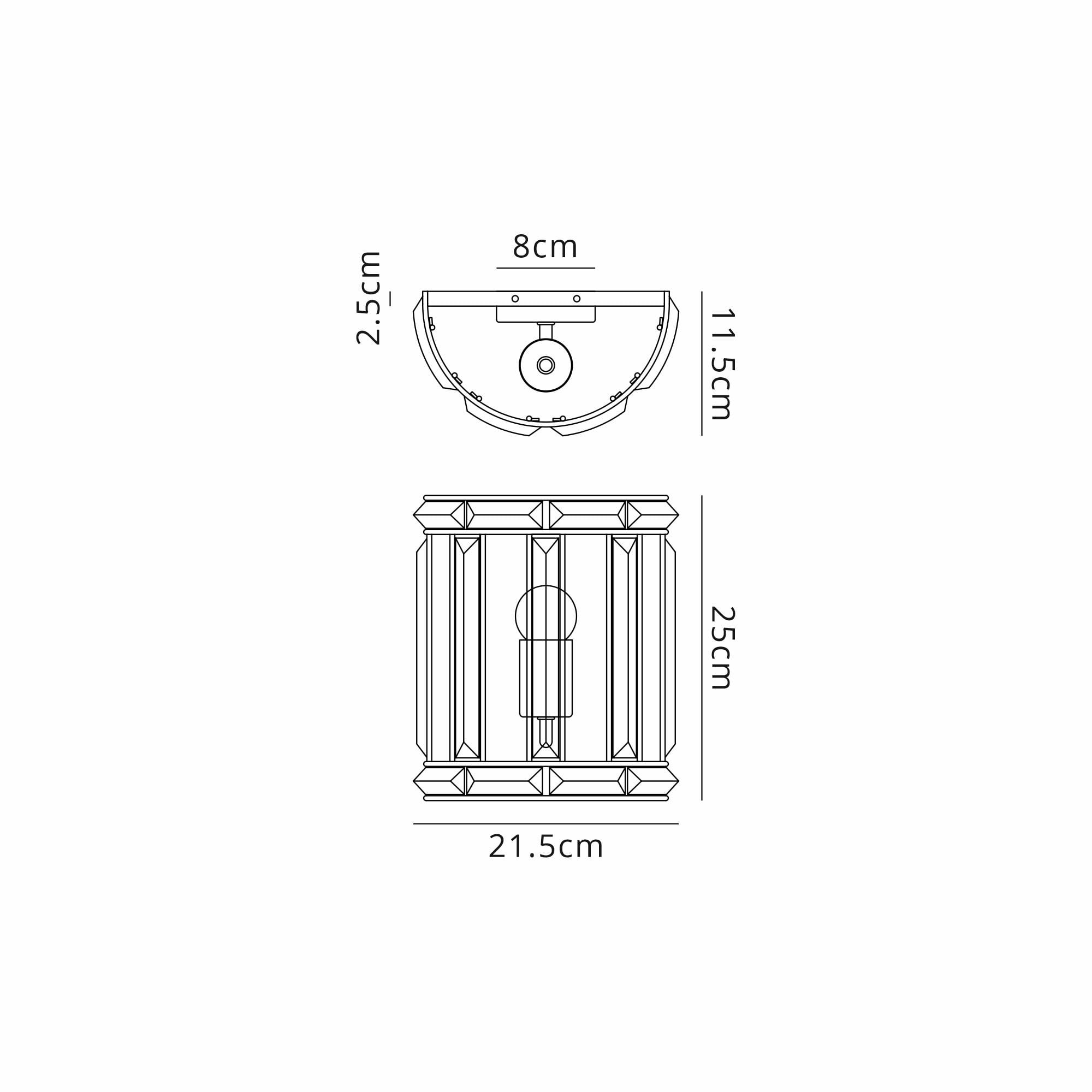 Fabula Woodford Single Wall Light - Polished Nickel