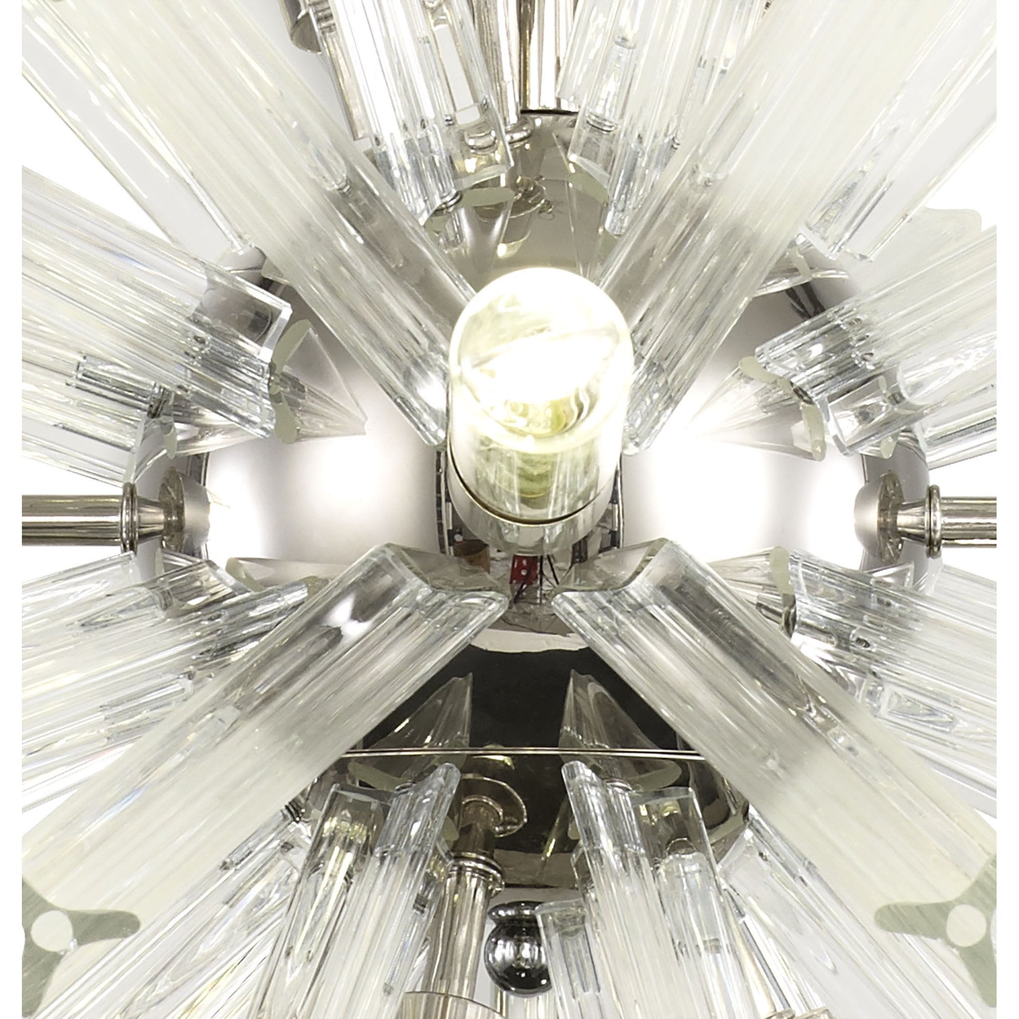 Fabula Wordworth 10 Light Round Pendant - Polished Nickel & Clear Glass