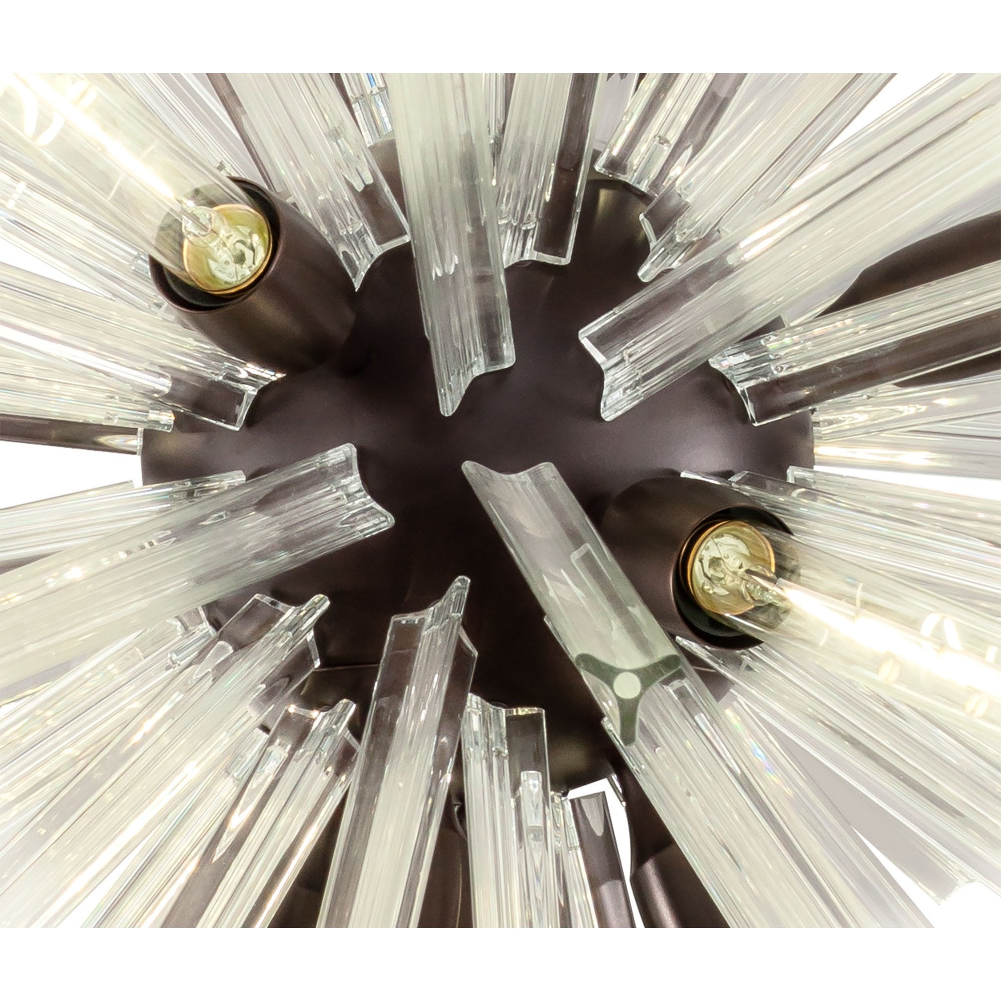 Fabula Wordworth 16 Light Round Pendant - Brown Oxide & Clear Glass