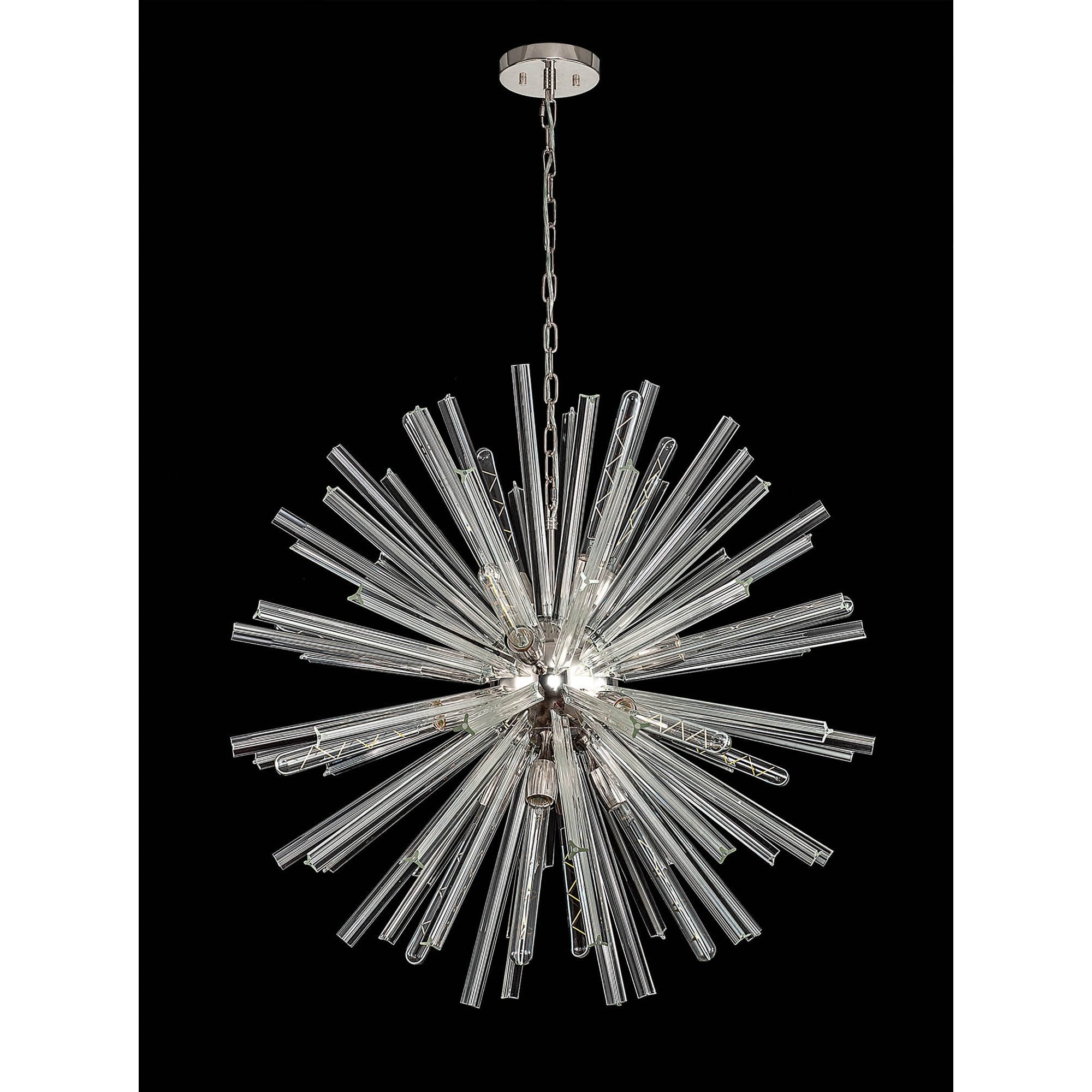 Fabula Wordworth 16 Light Round Pendant - Polished Nickel & Clear Glass