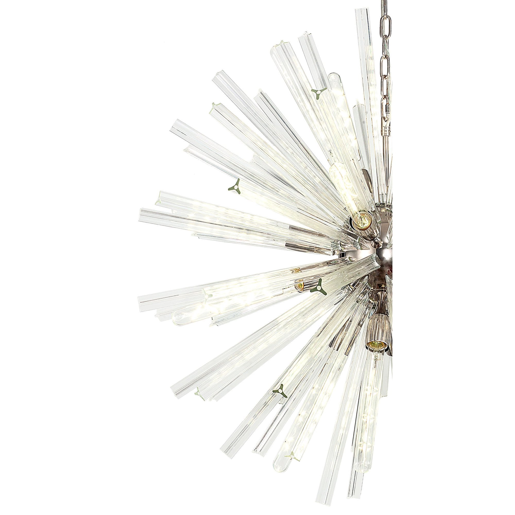 Fabula Wordworth 16 Light Round Pendant - Polished Nickel & Clear Glass
