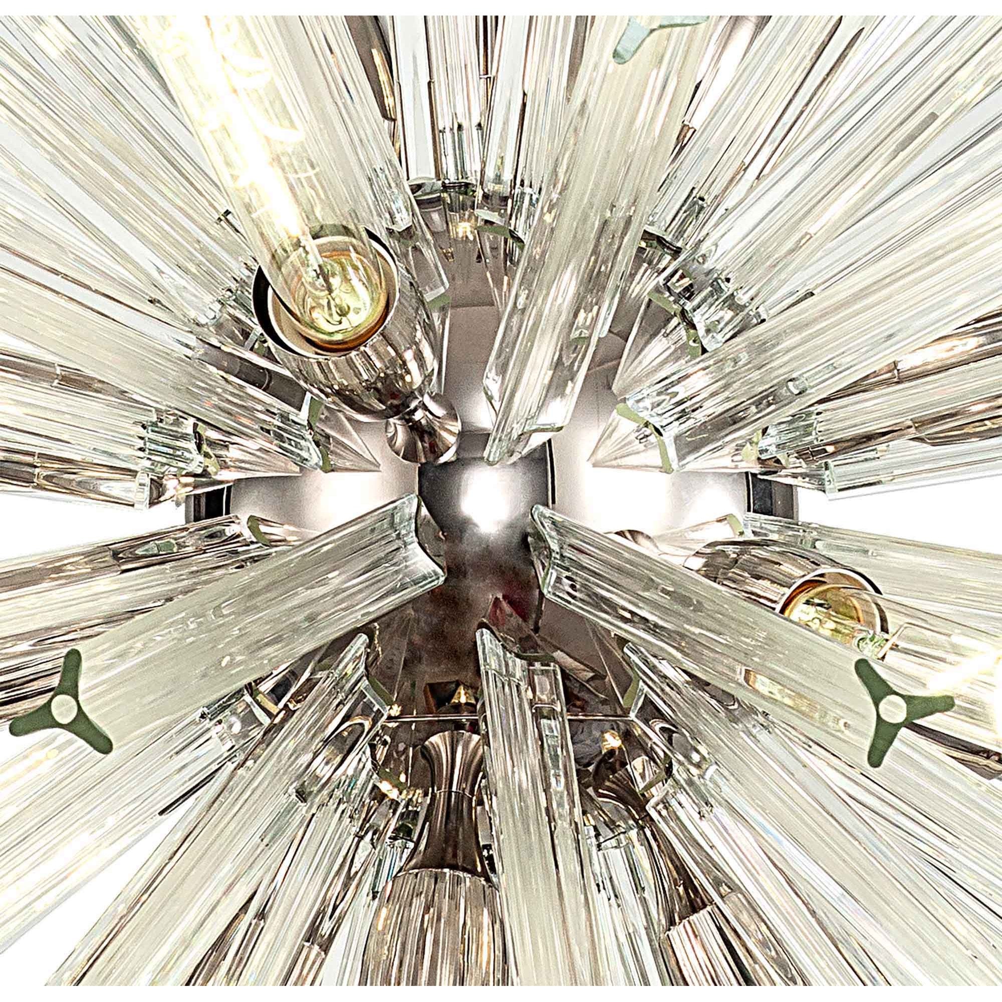 Fabula Wordworth 16 Light Round Pendant - Polished Nickel & Clear Glass