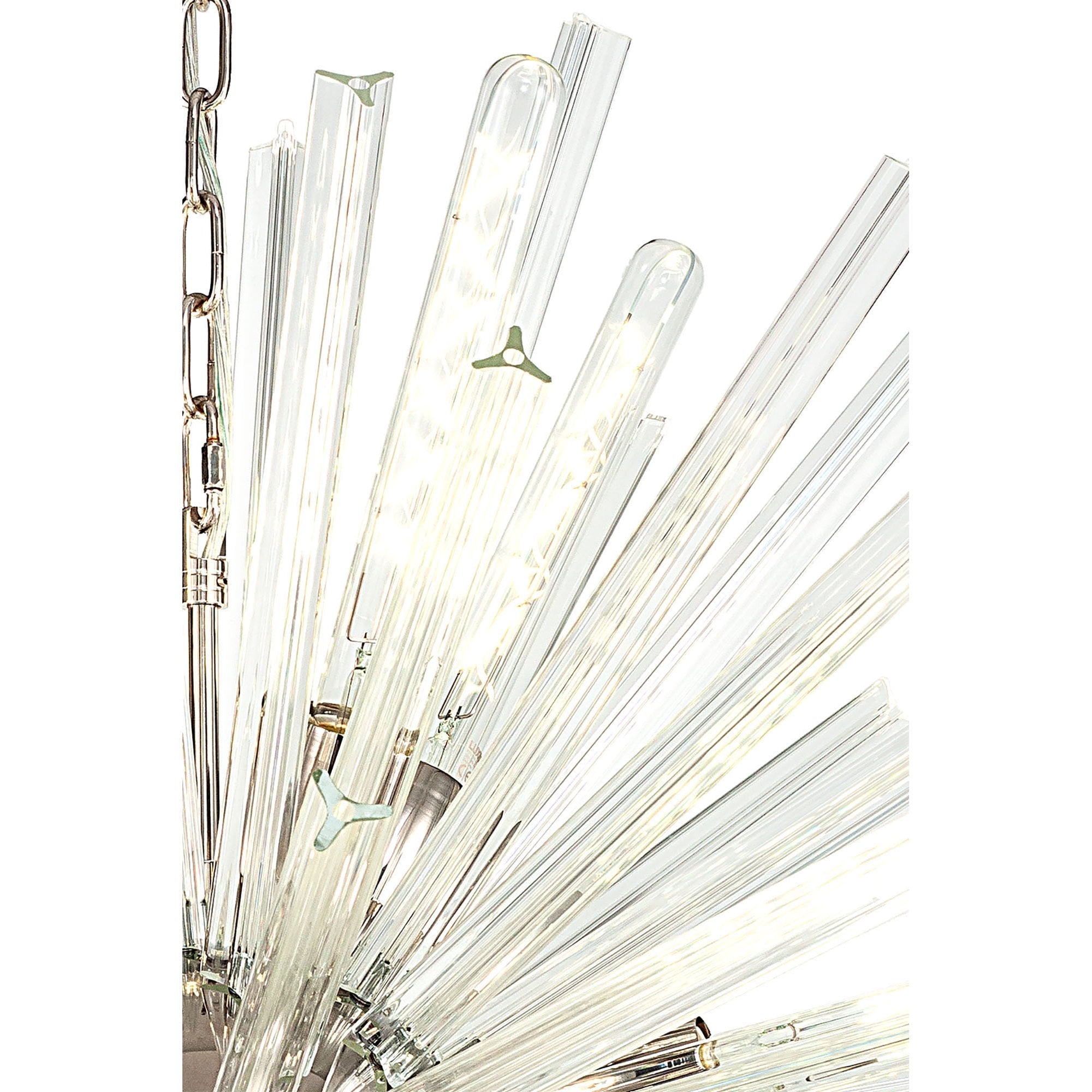 Fabula Wordworth 16 Light Round Pendant - Polished Nickel & Clear Glass