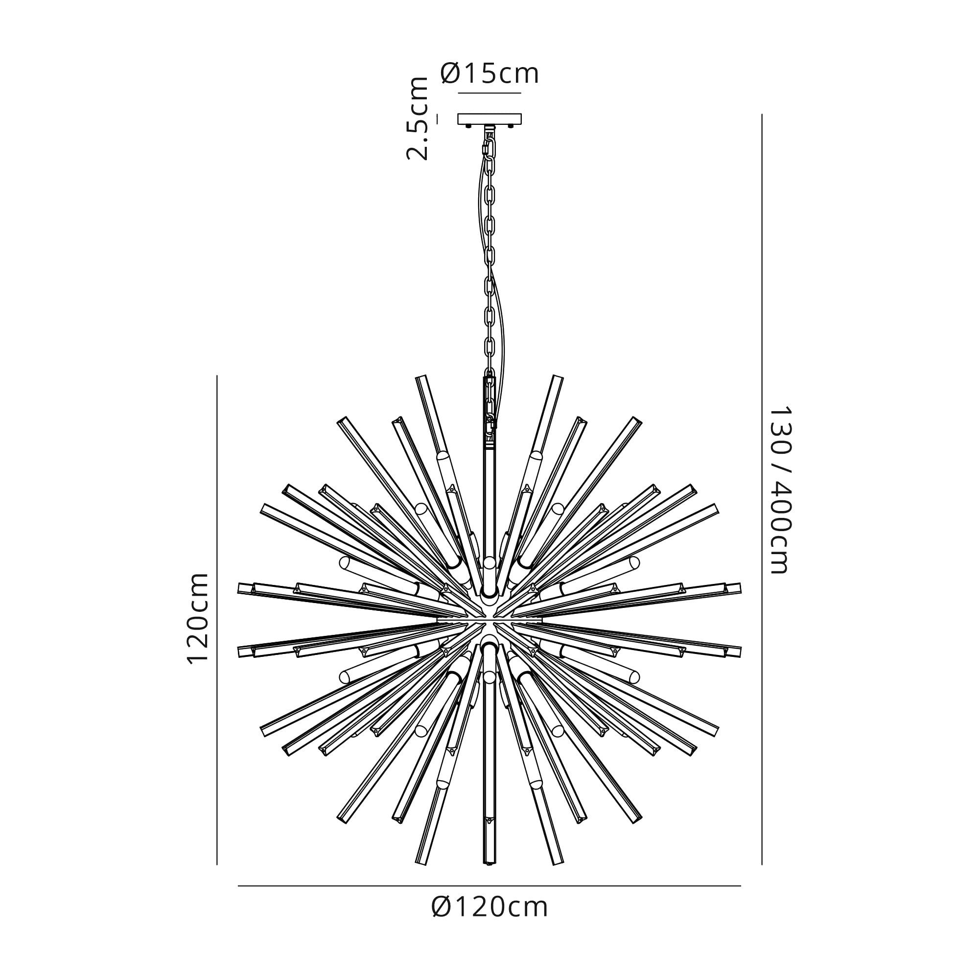 Fabula Wordworth 32 Light Round Pendant - Brown Oxide & Smoke Glass