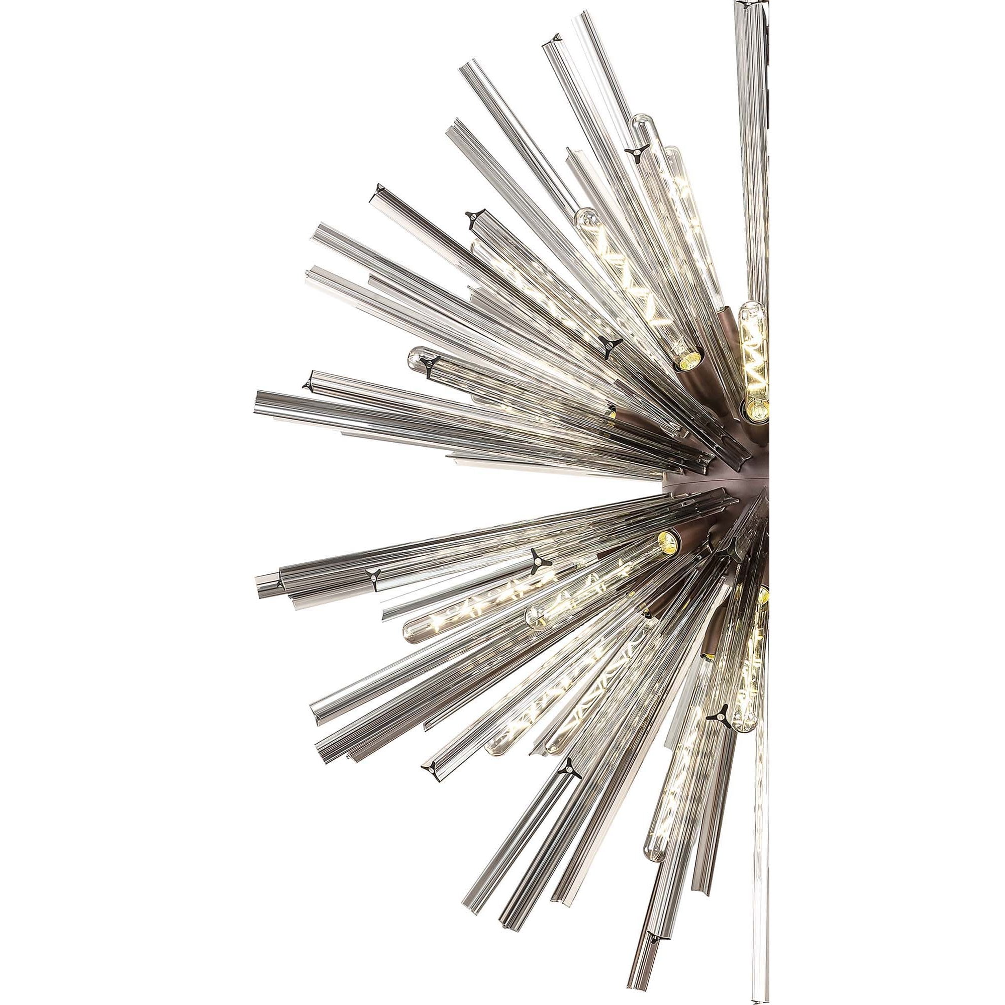 Fabula Wordworth 32 Light Round Pendant - Brown Oxide & Smoke Glass