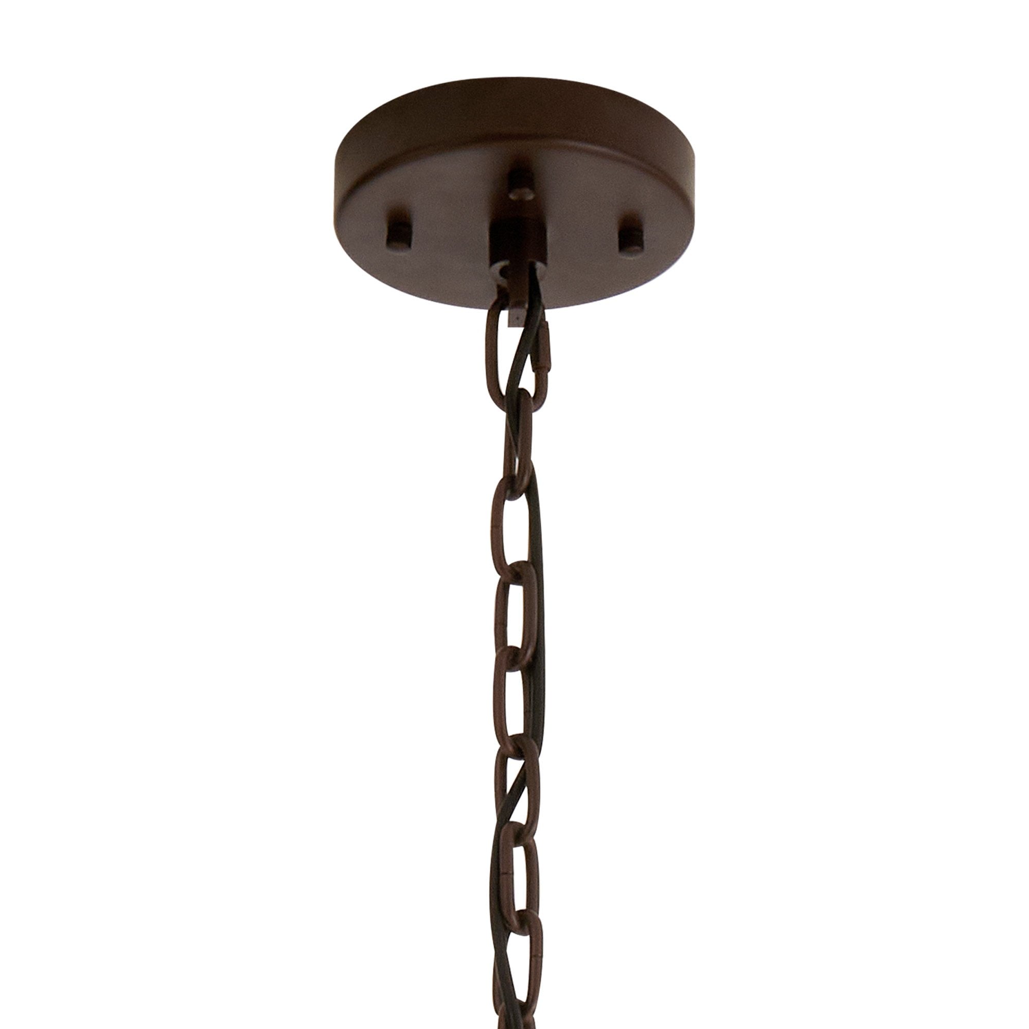Fabula Wordworth 32 Light Vertical Oval Pendant - Brown Oxide & Champagne Glass