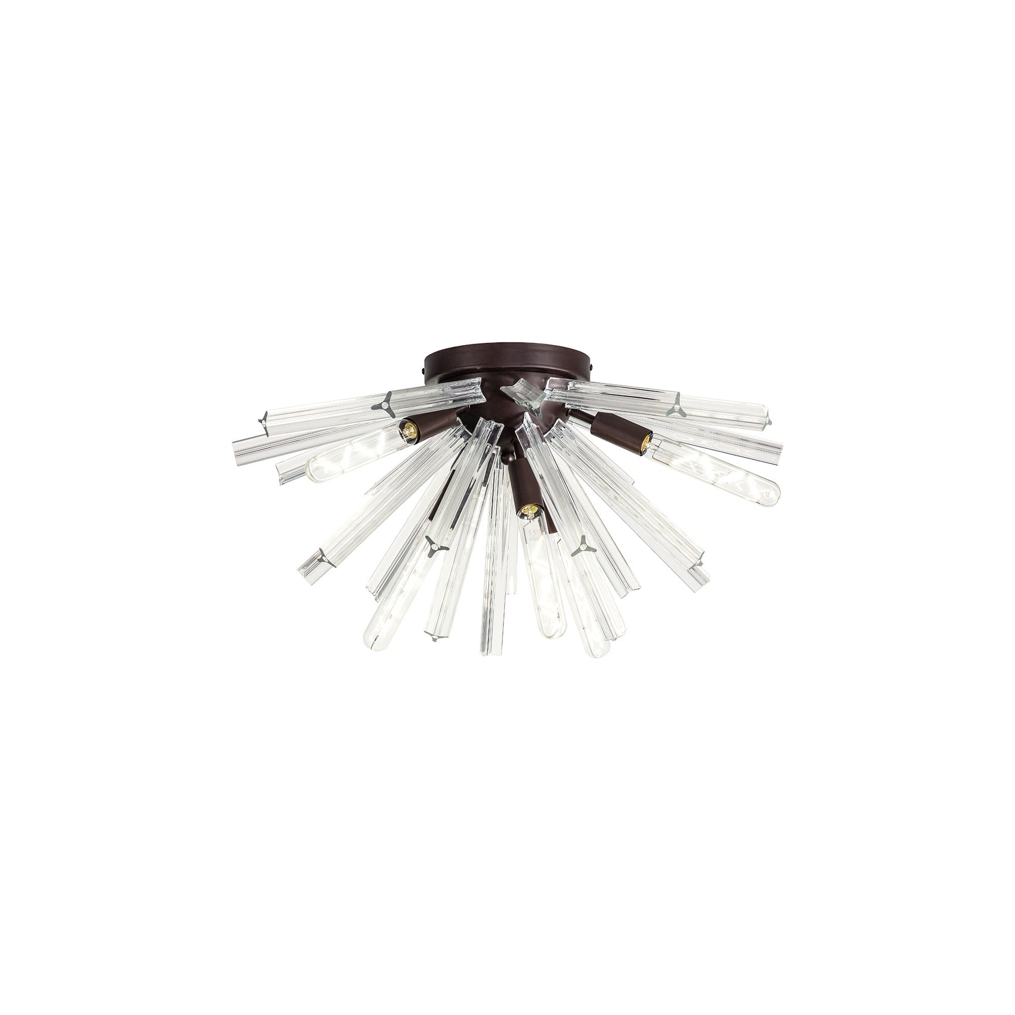 Fabula Wordworth 6 Light Semi-Flush Light - Brown Oxide & Clear Glass