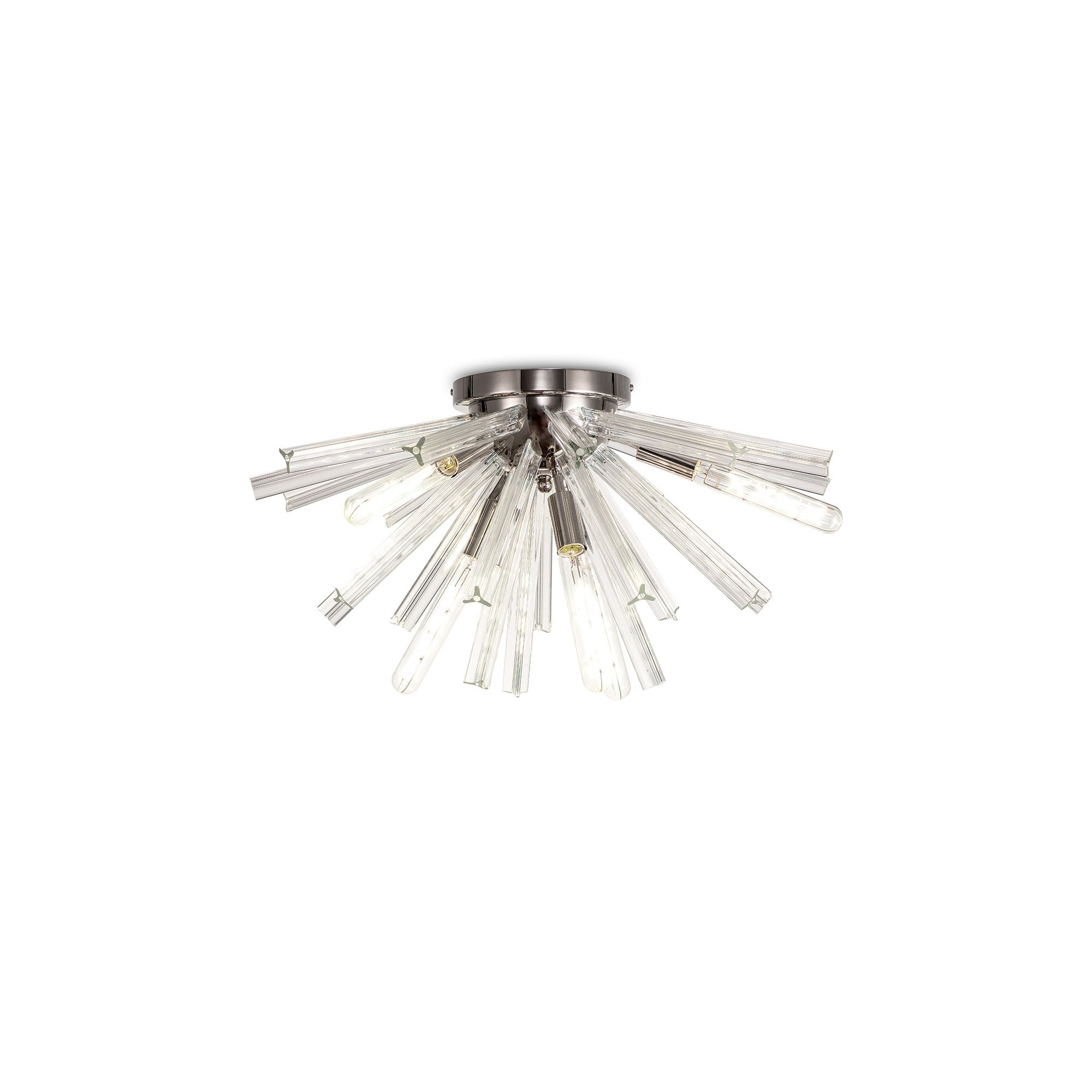 Fabula Wordworth 6 Light Semi-Flush Light - Polished Nickel & Clear Glass