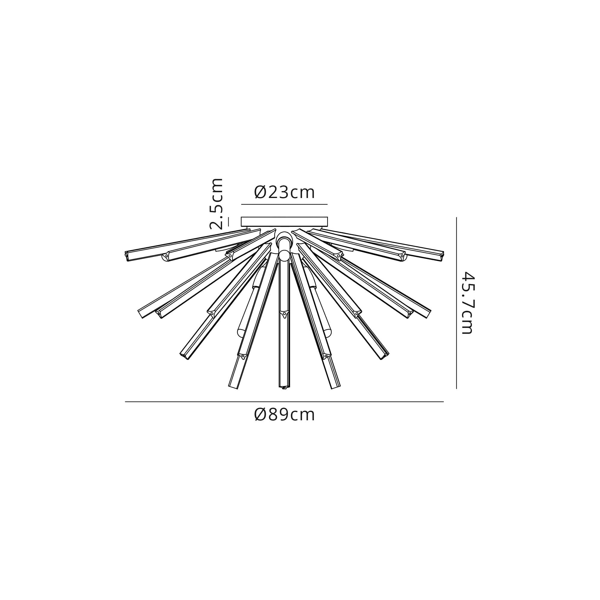 Fabula Wordworth 8 Light Semi-Flush Light - Polished Nickel & Champagne Gold Glass