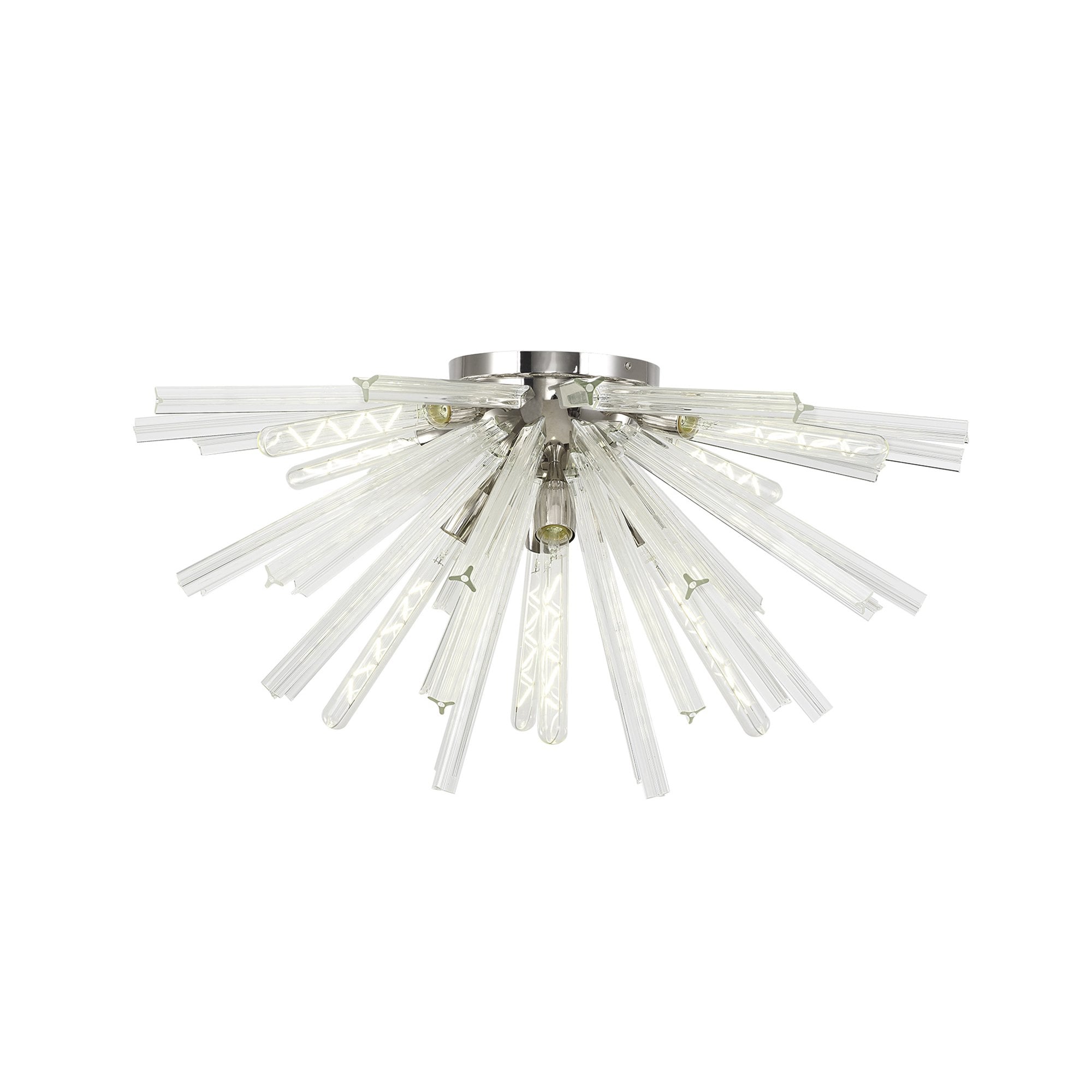 Fabula Wordworth 8 Light Semi-Flush Light - Polished Nickel & Clear Glass