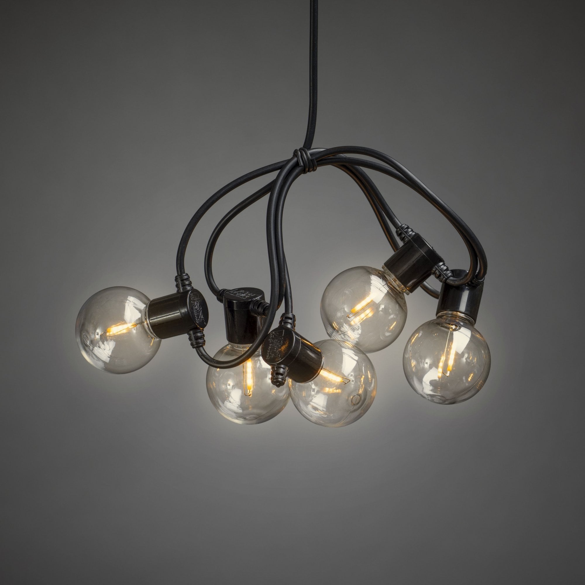 Konstsmide Festoon 2.25m Light Set - 10 Round LED Bulbs - 2400K - Battery Operated