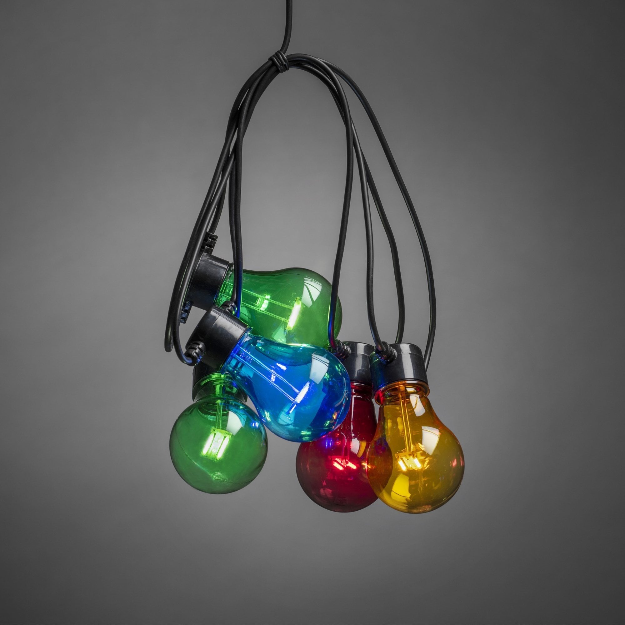 Konstsmide Festoon 9.5m Light Set - 20 LED Bulbs - Multicoloured - Short Drop