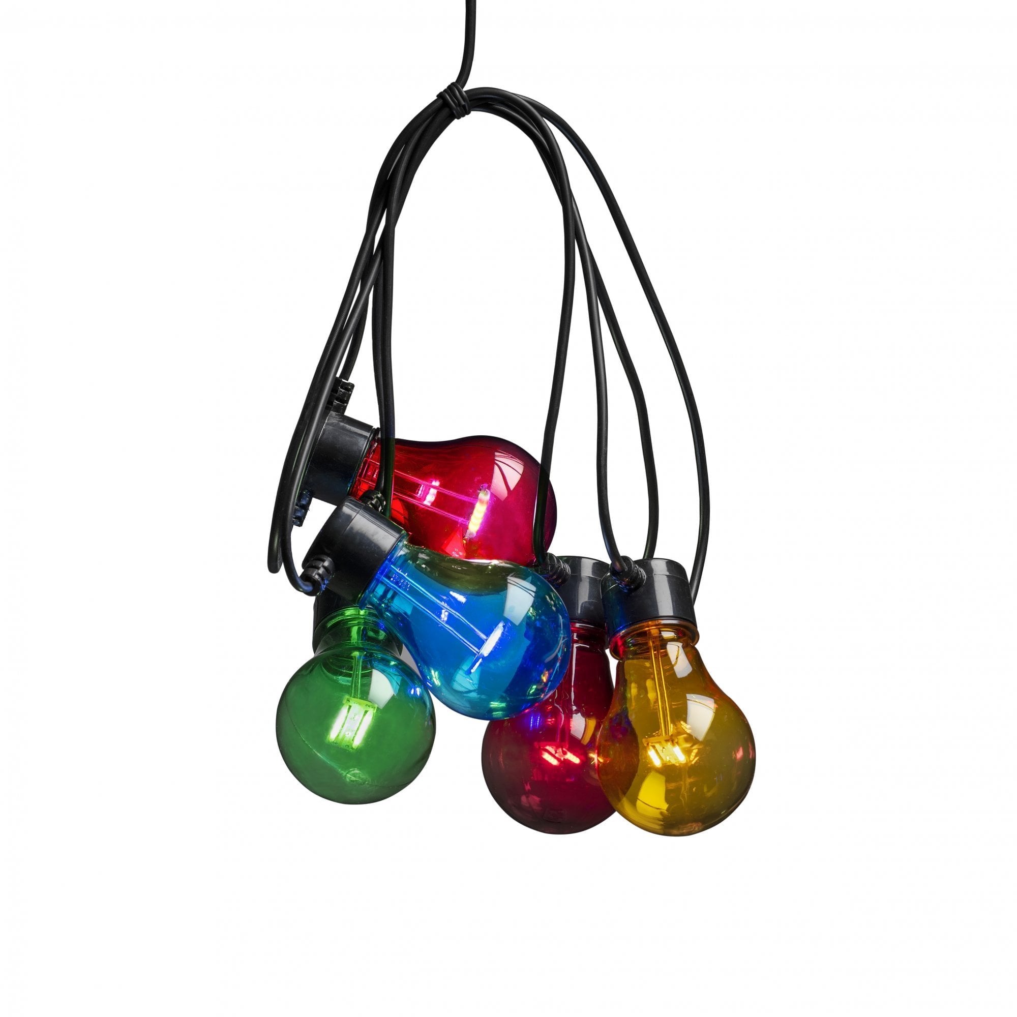 Konstsmide Festoon 2m Light Set - 5 LED Bulbs - Multicoloured - Battery Operated