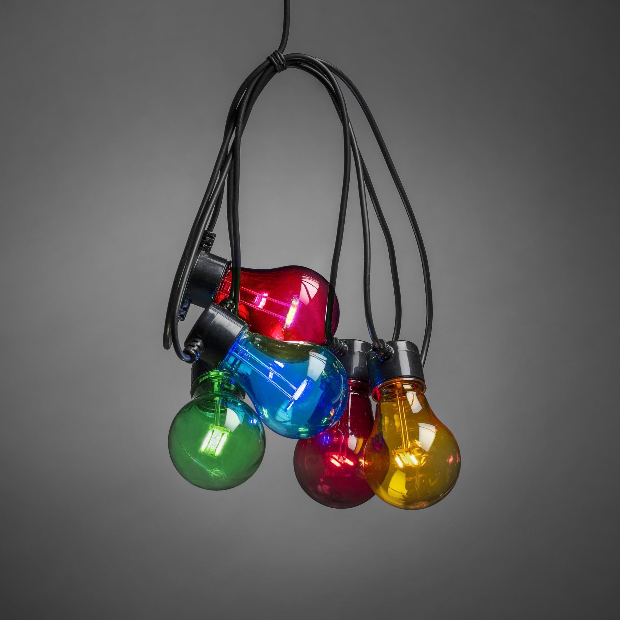 Konstsmide Festoon 2m Light Set - 5 LED Bulbs - Multicoloured - Battery Operated
