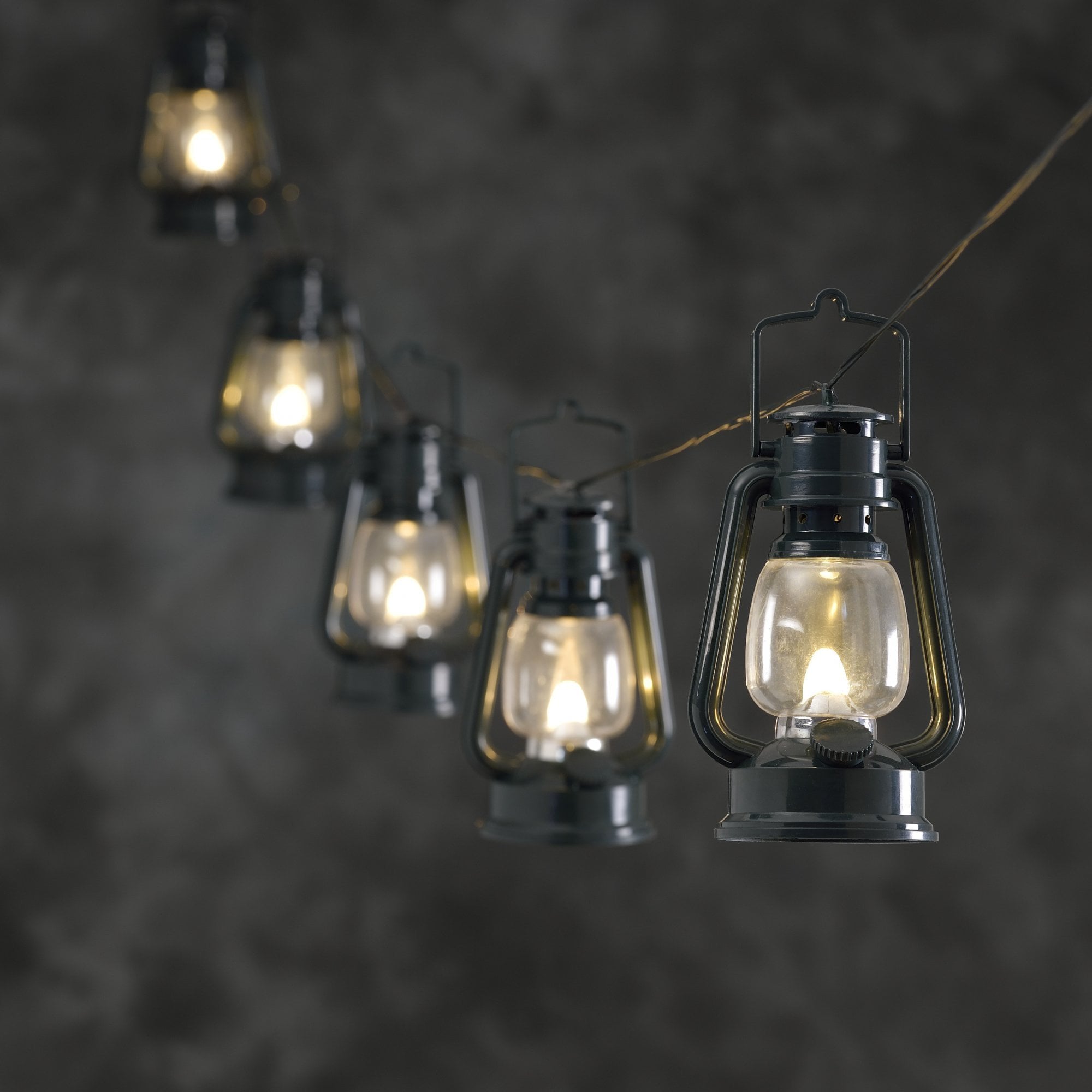 Konstsmide Festoon 7m Light Set - 8 LED Lanterns - Green