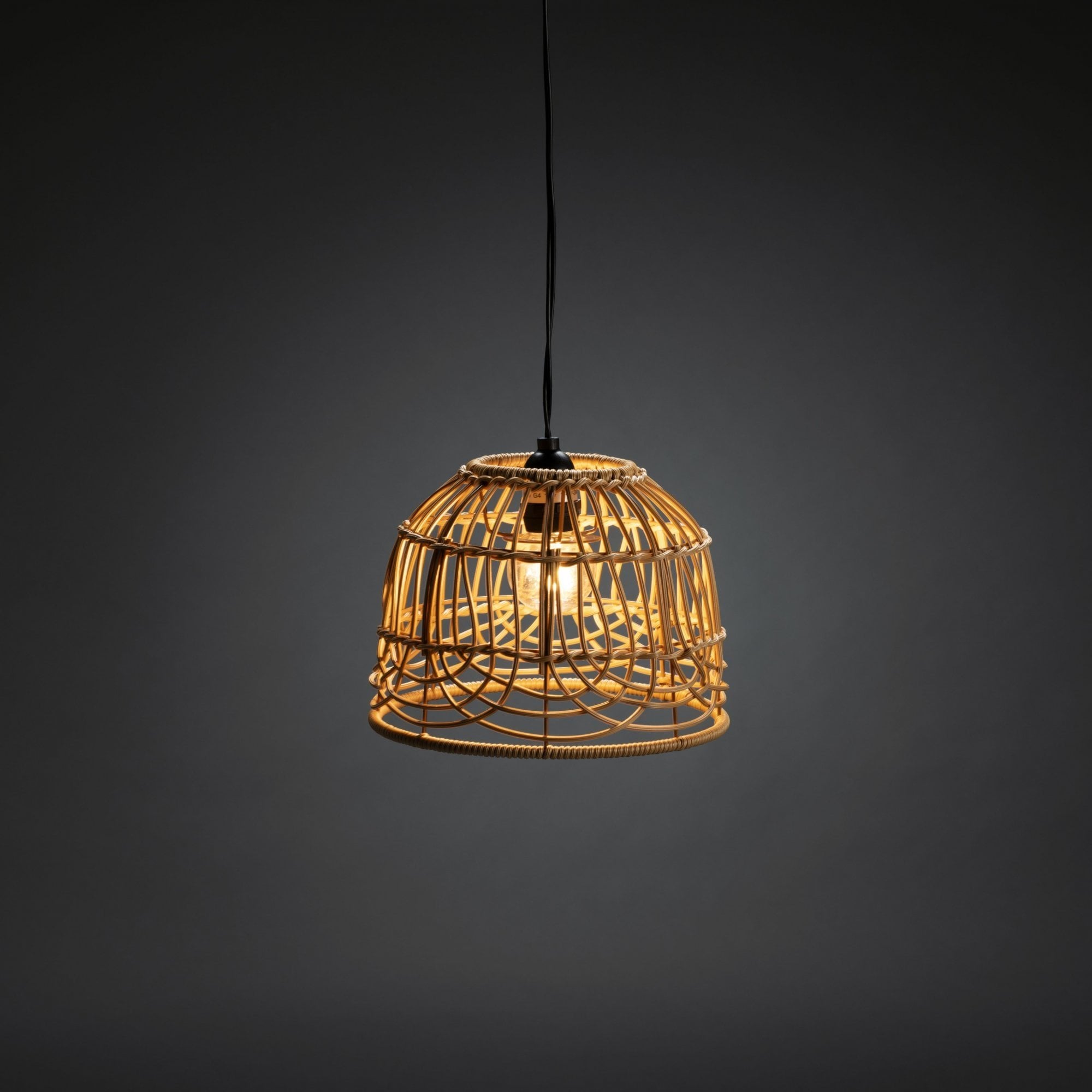 Konstsmide Large Domed Festoon Lamp Shades - 5 Pcs - Natural Rattan - Shade Only