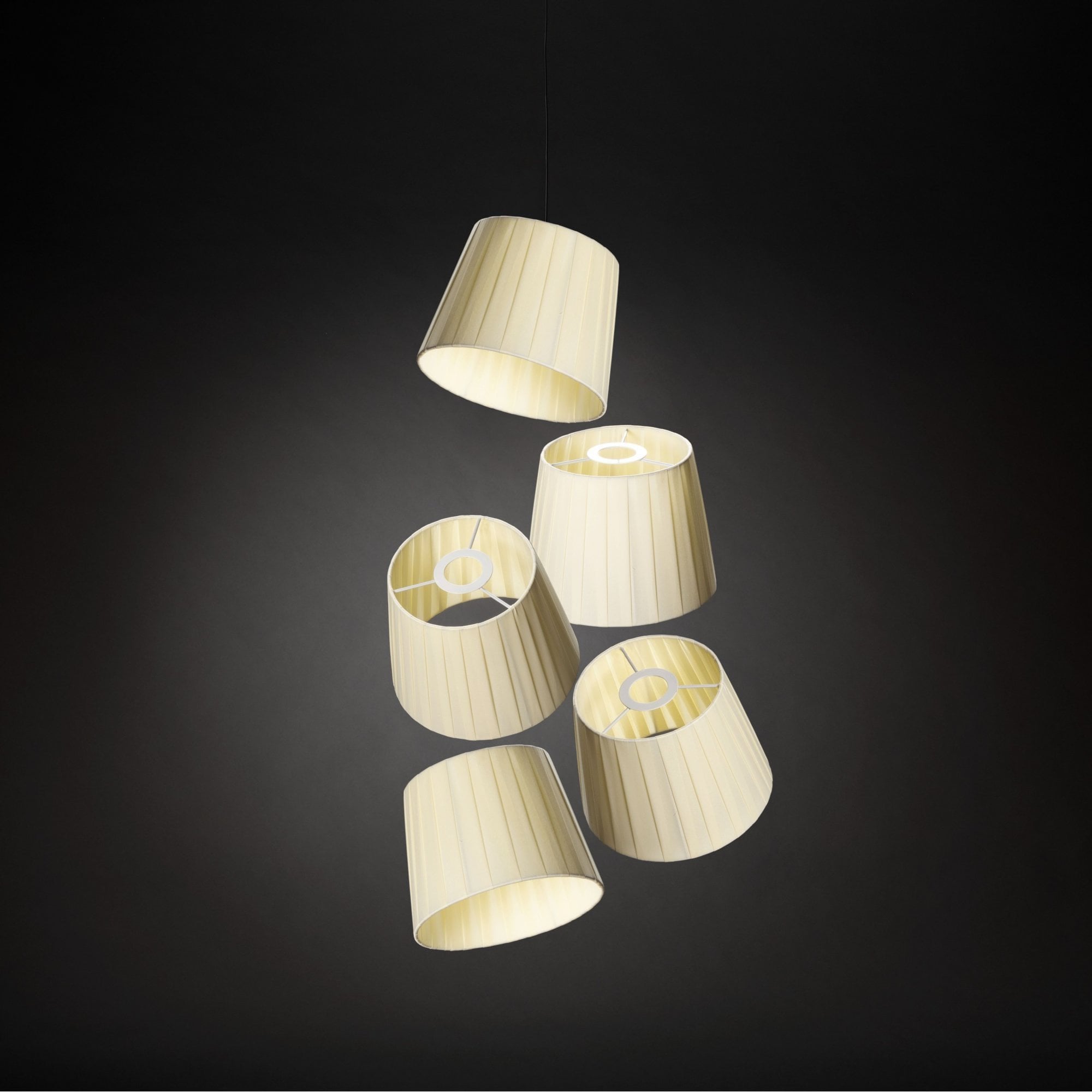 Konstsmide Large Festoon Lamp Shades - 5 Pcs - Ivory Fabric - Shade Only