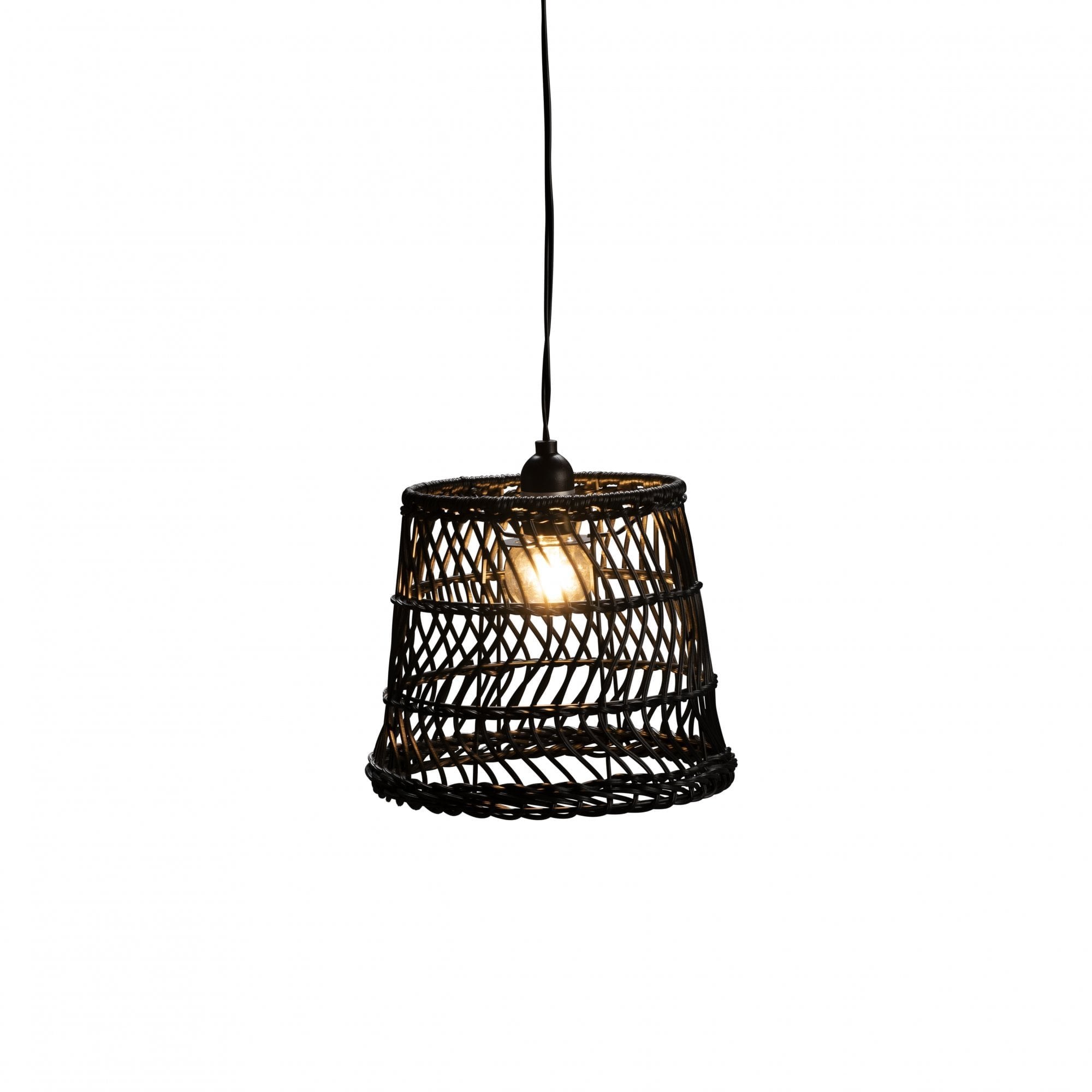 Konstsmide Large Tapered Festoon Lamp Shades - 5 Pcs - Black Rattan - Shade Only