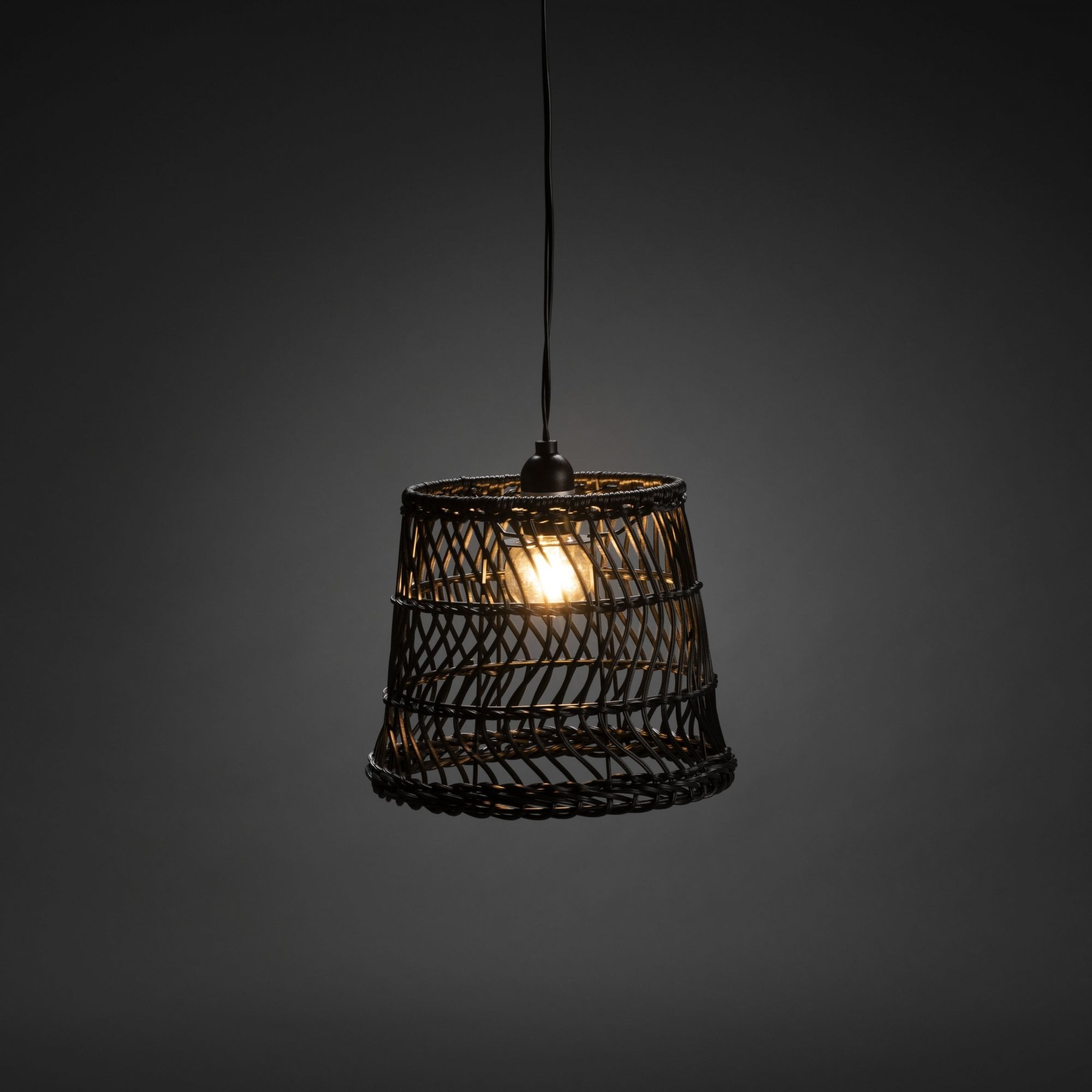Konstsmide Large Tapered Festoon Lamp Shades - 5 Pcs - Black Rattan - Shade Only