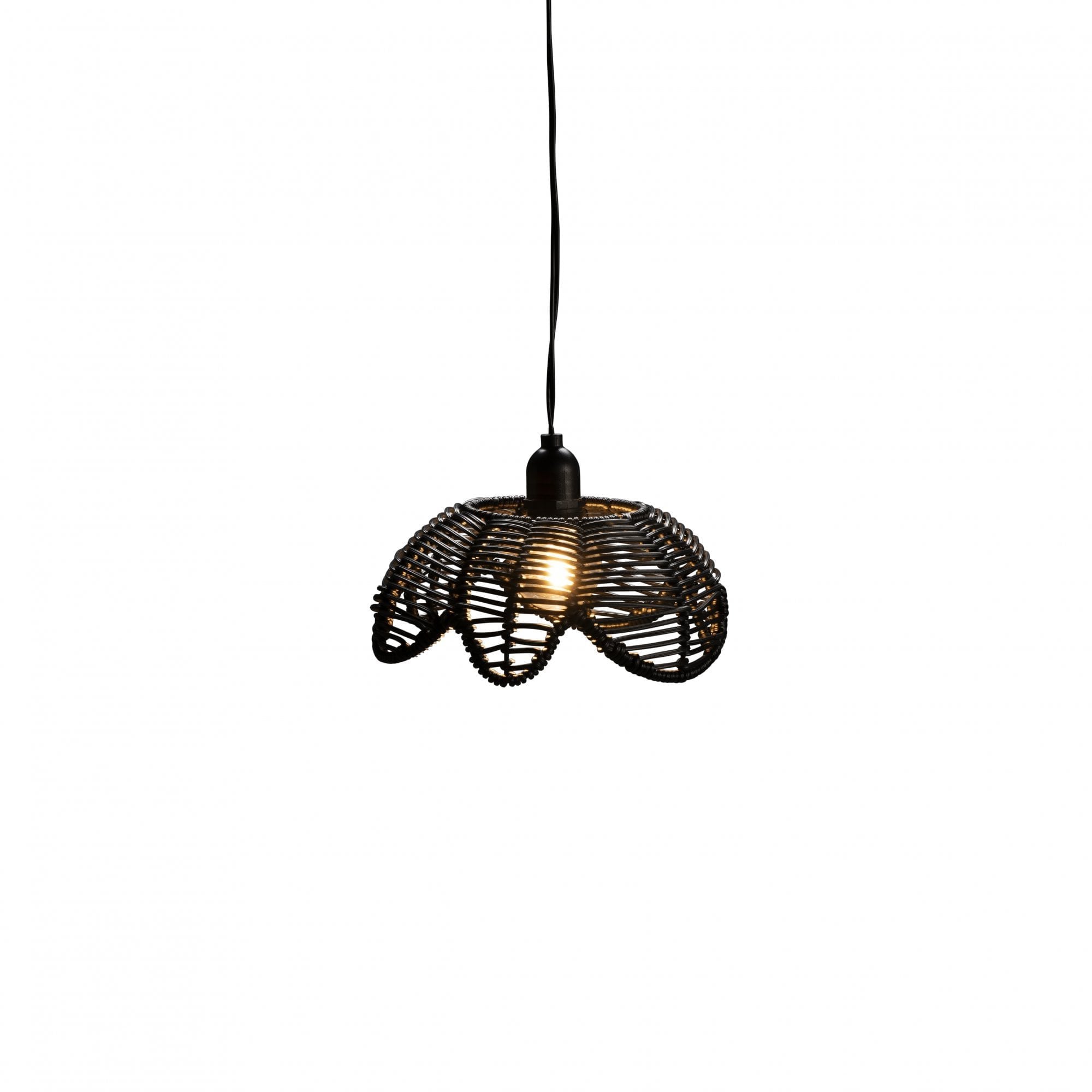 Konstsmide Small Flower Festoon Lamp Shades - 5 Pcs - Black Rattan - Shade Only