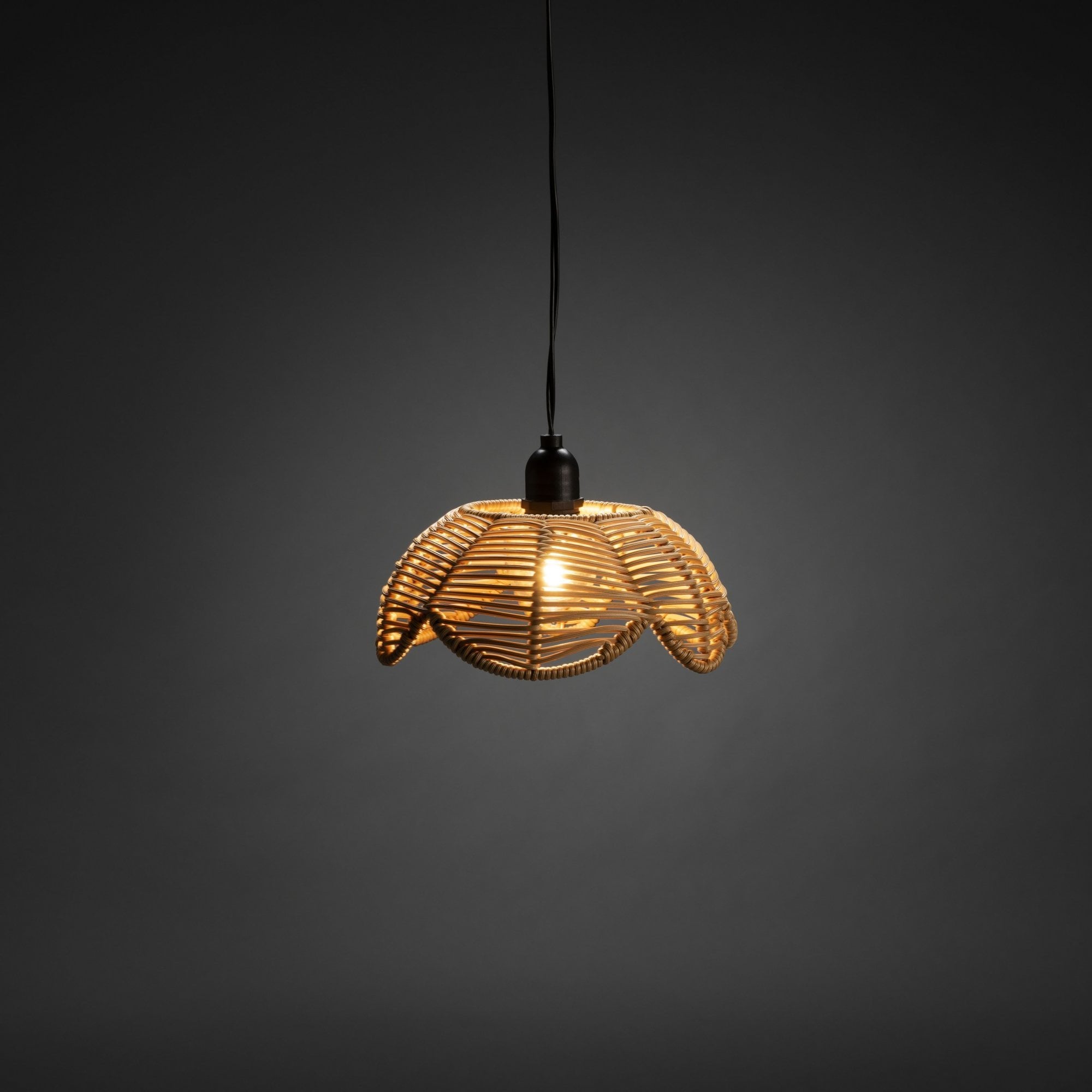 Konstsmide Small Flower Festoon Lamp Shades - 5 Pcs - Natural Rattan - Shade Only