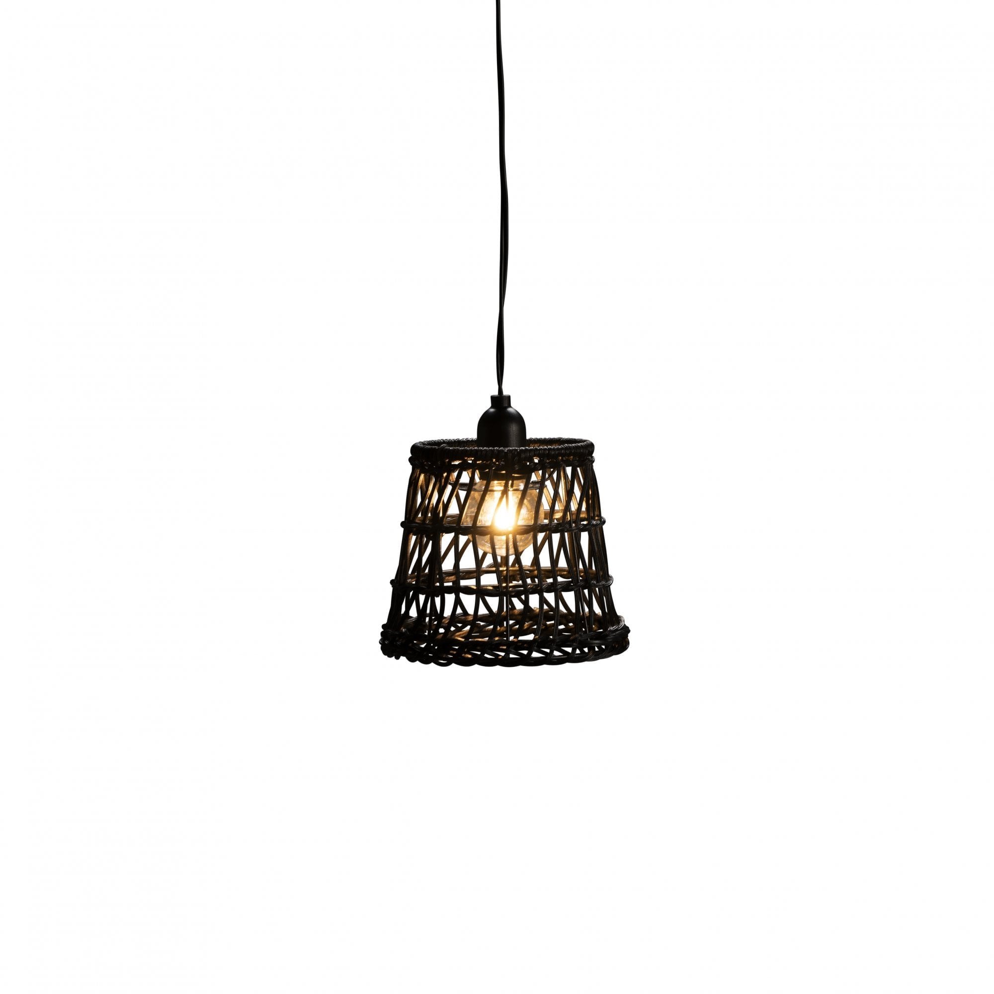 Konstsmide Small Tapered Festoon Lamp Shades - 5 Pcs - Black Rattan - Shade Only