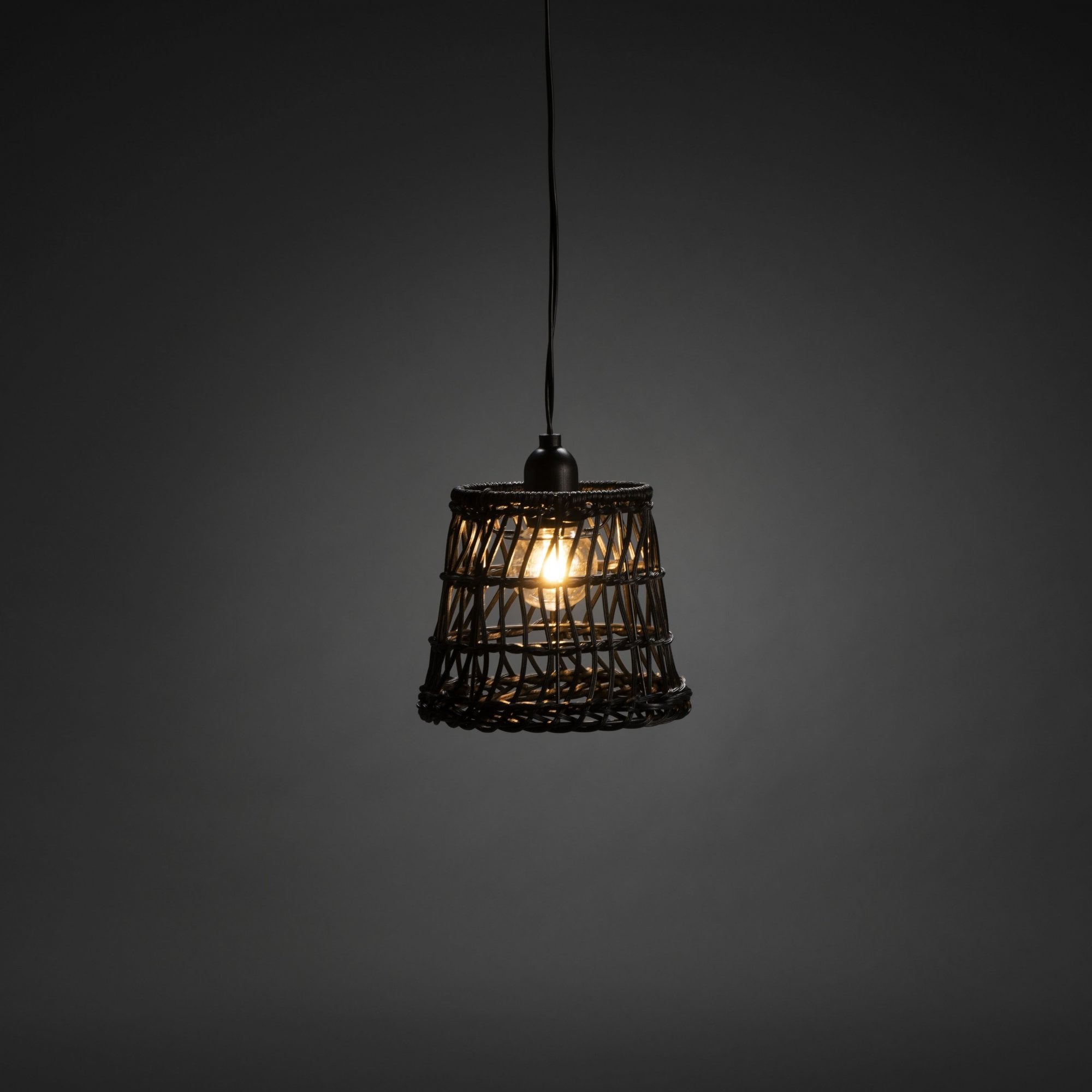Konstsmide Small Tapered Festoon Lamp Shades - 5 Pcs - Black Rattan - Shade Only