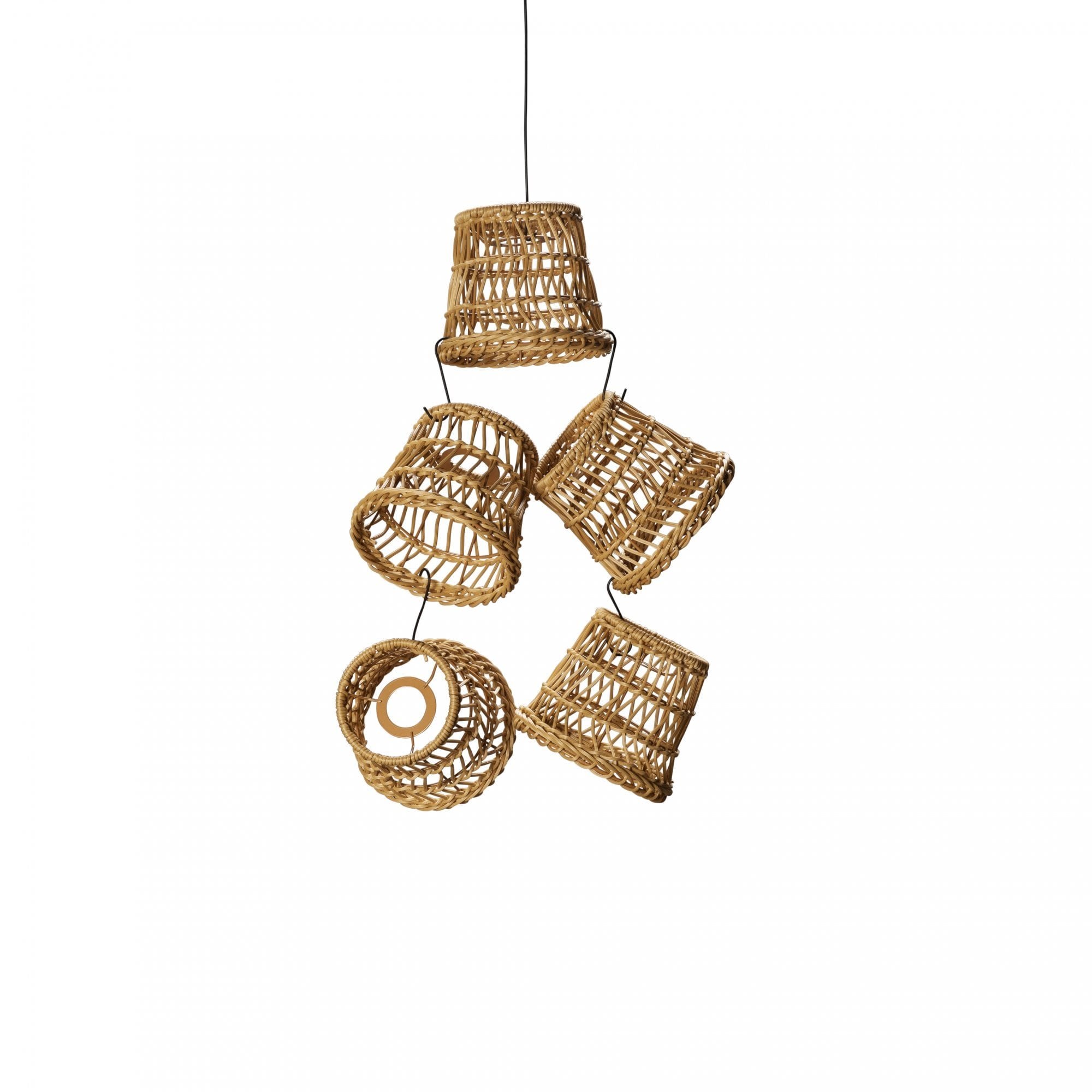 Konstsmide Small Tapered Festoon Lamp Shades - 5 Pcs - Natural Rattan - Shade Only