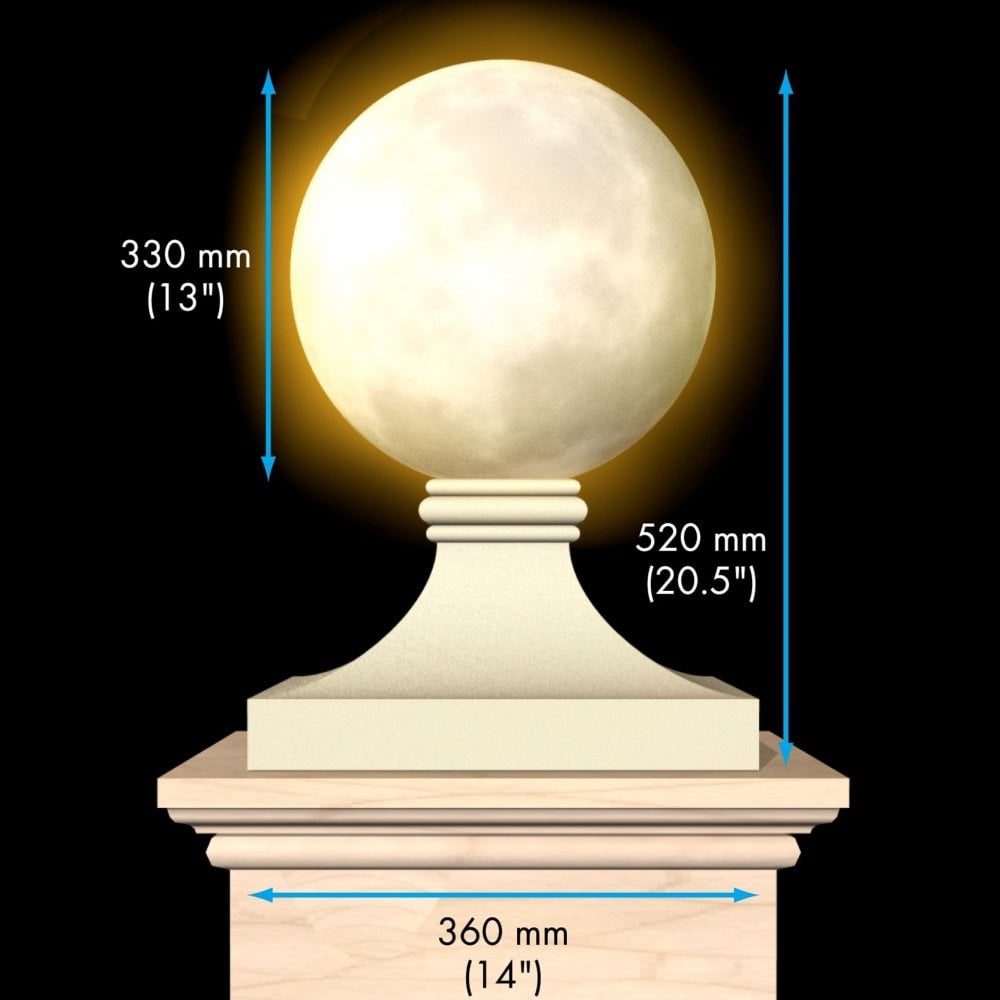 Stone Globe Finial Light - Sandstone - Mains
