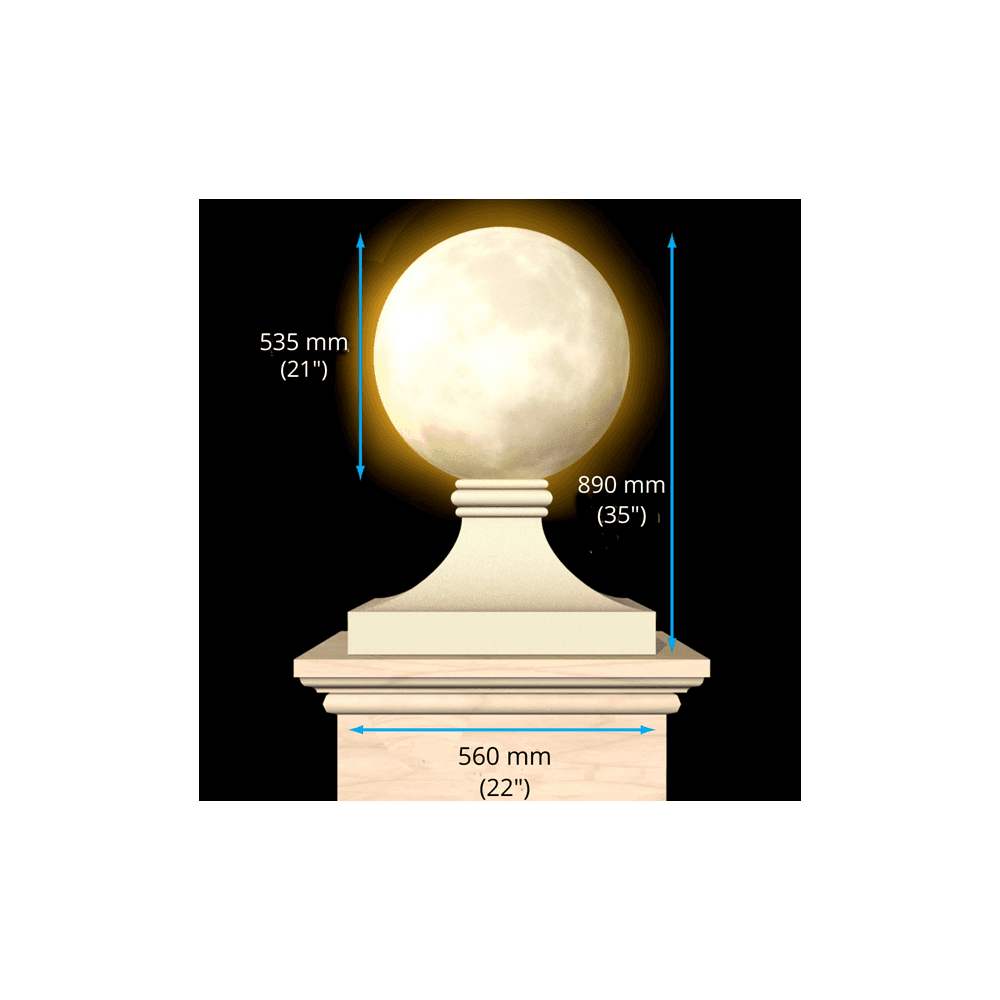Stone Globe Finial Light - Sandstone - Mains
