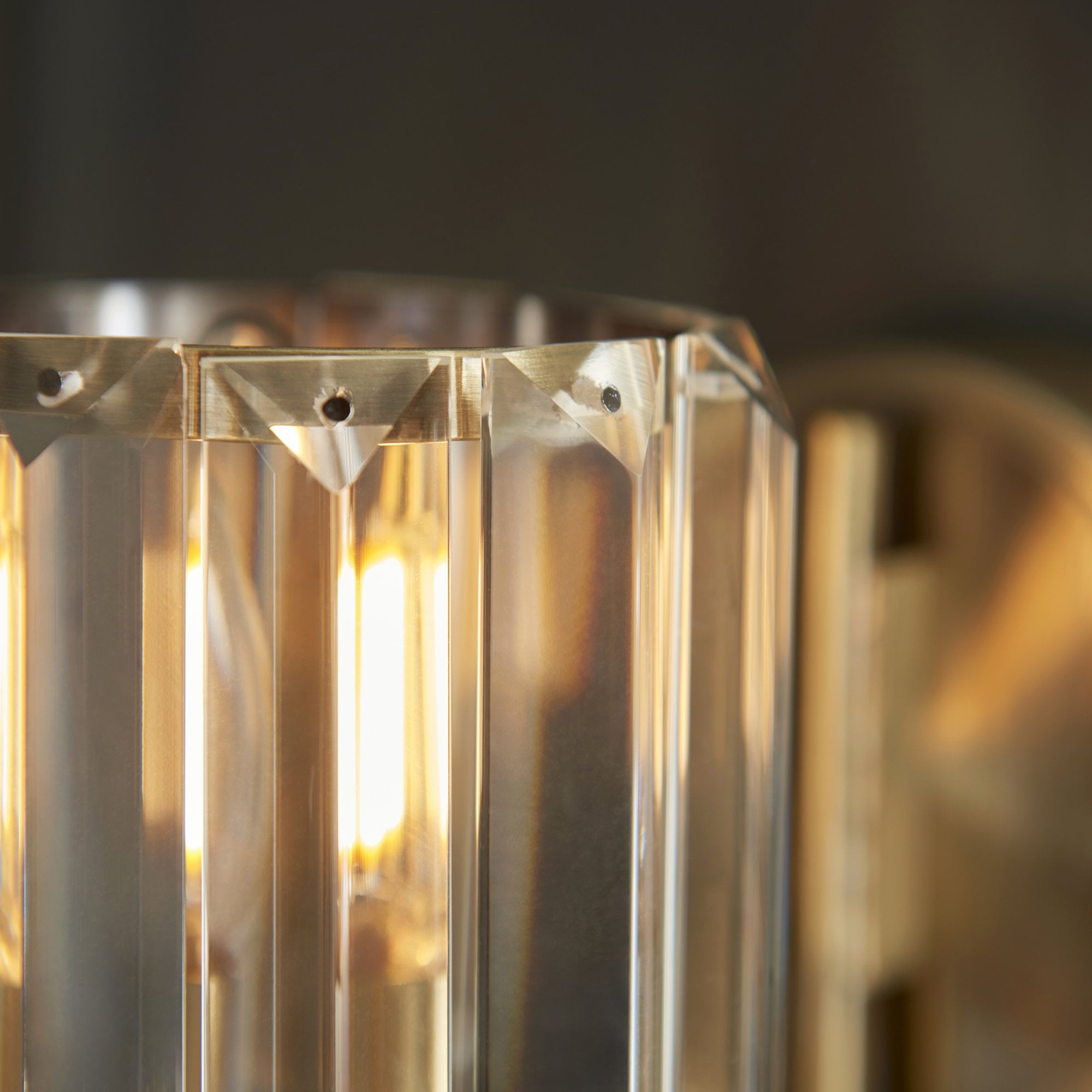 Endon Berenice Single Wall Light - Antique Brass Plate & Clear Glass
