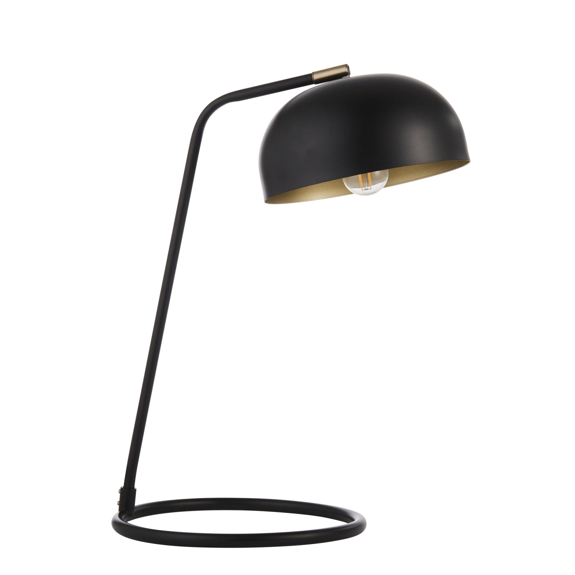 Endon Brair New Single Table Light - Matt Black & Antique Brass Paint
