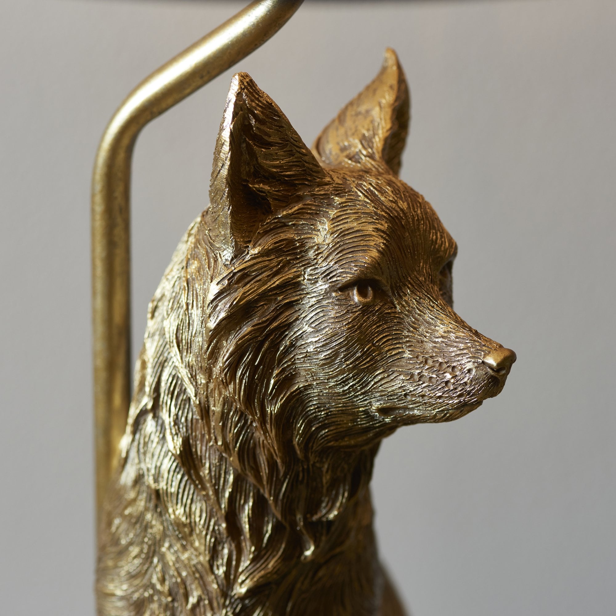 Endon Fox Single Table Light - Vintage Gold Paint & Black Fabric