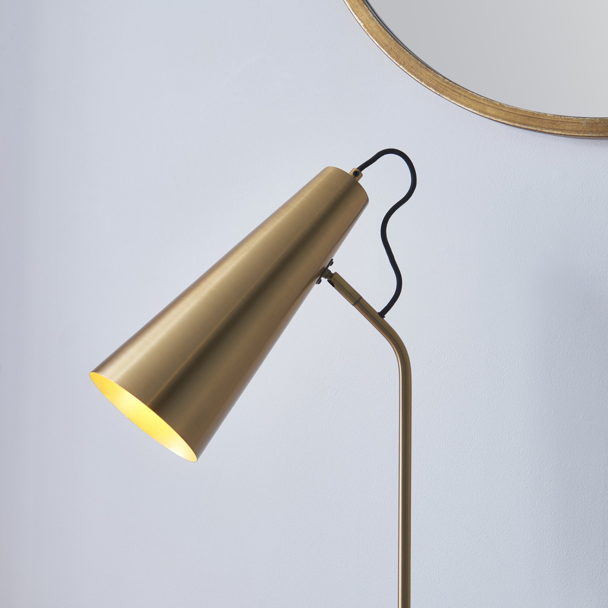 Endon Karna New Single Table Light - Warm Antique Brass Plate